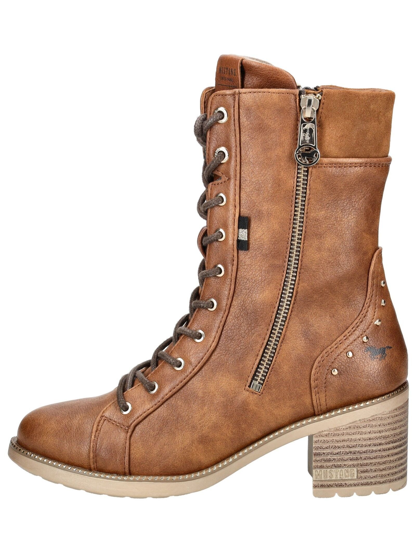 Mustang Shoes Schnürstiefelette "Mustang Shoes Stiefelette Lederimitat" günstig online kaufen