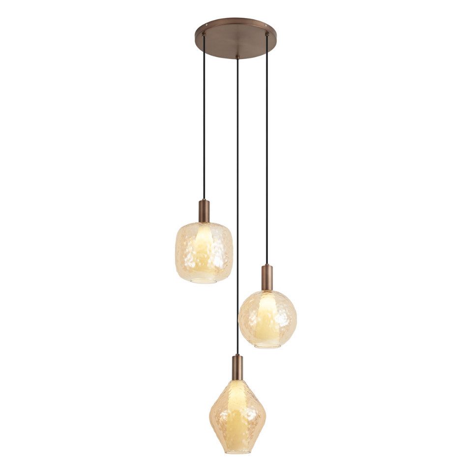 Qazqa Pendelleuchte Ard, ohne Leuchtmittel, Neutralweiß, QAZQA Hängeleuchte, g9, Bronze, Stahl, Design