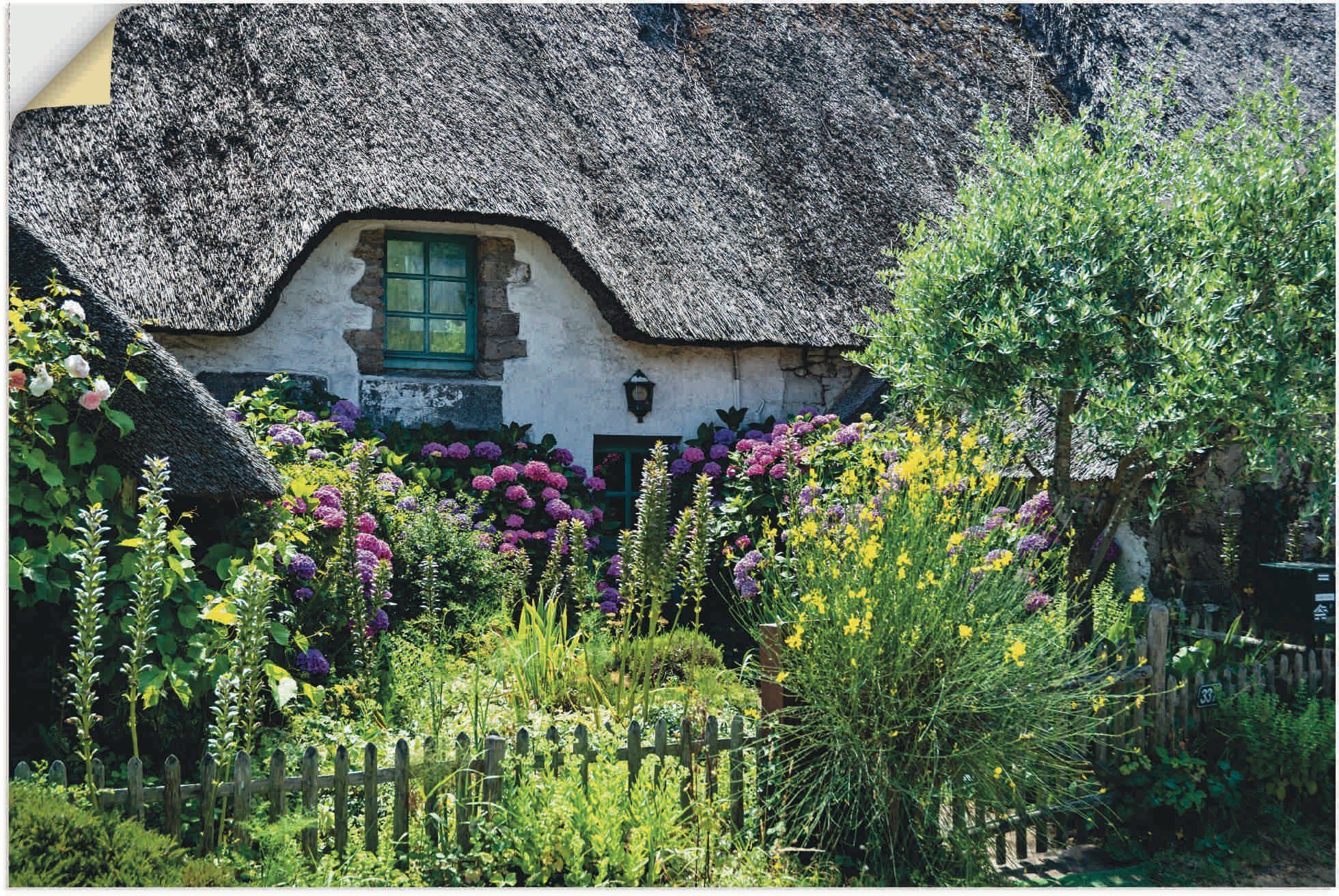 Artland Wandbild Altes Landhaus im Norden Frankreichs, Gartenbilder (1 St), als Alubild, Leinwandbild, Wandaufkleber oder Poster in versch. Größen
