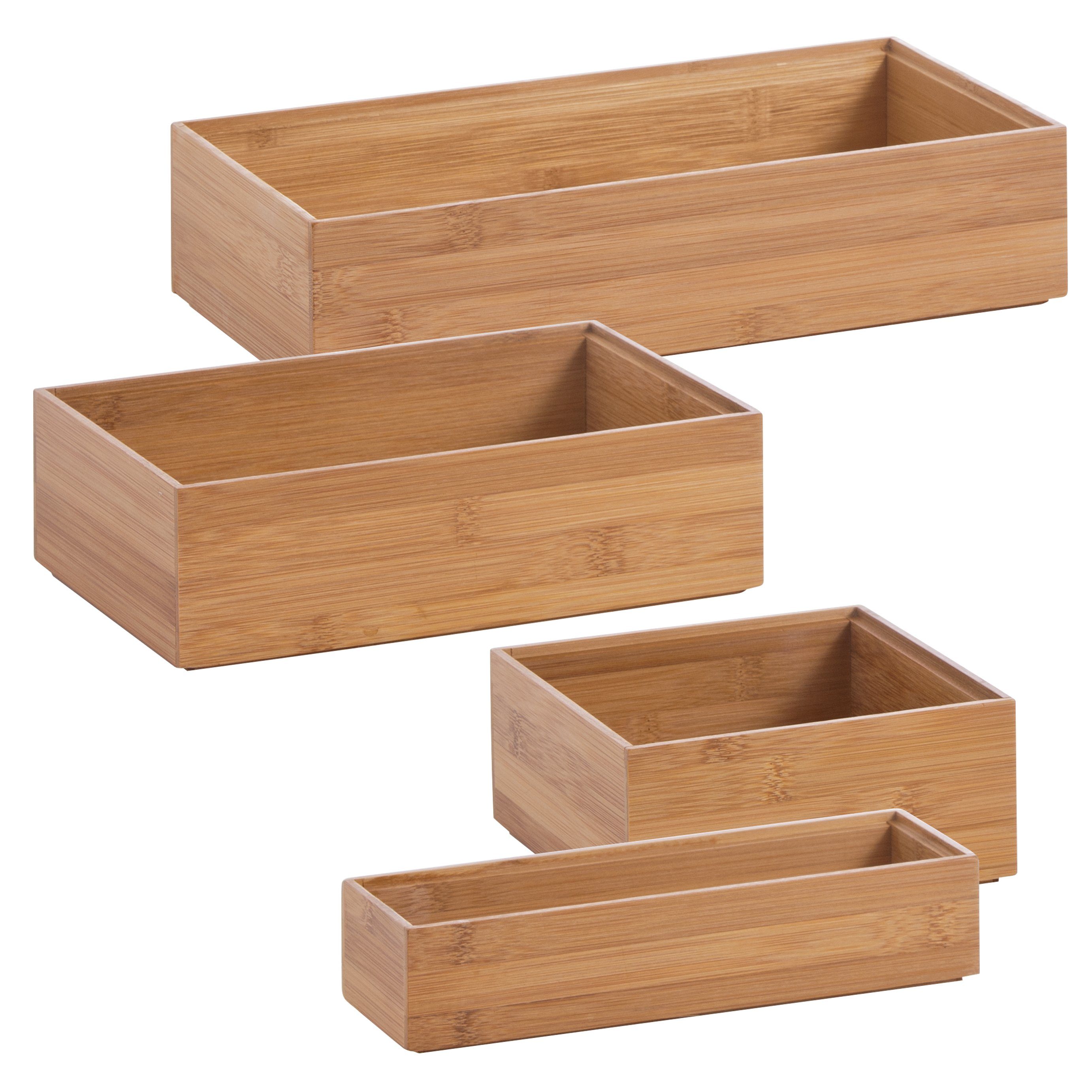 Zeller Present Aufbewahrungskorb Ordnungsbox, Bambus, 23 x 7,5 x 5 cm