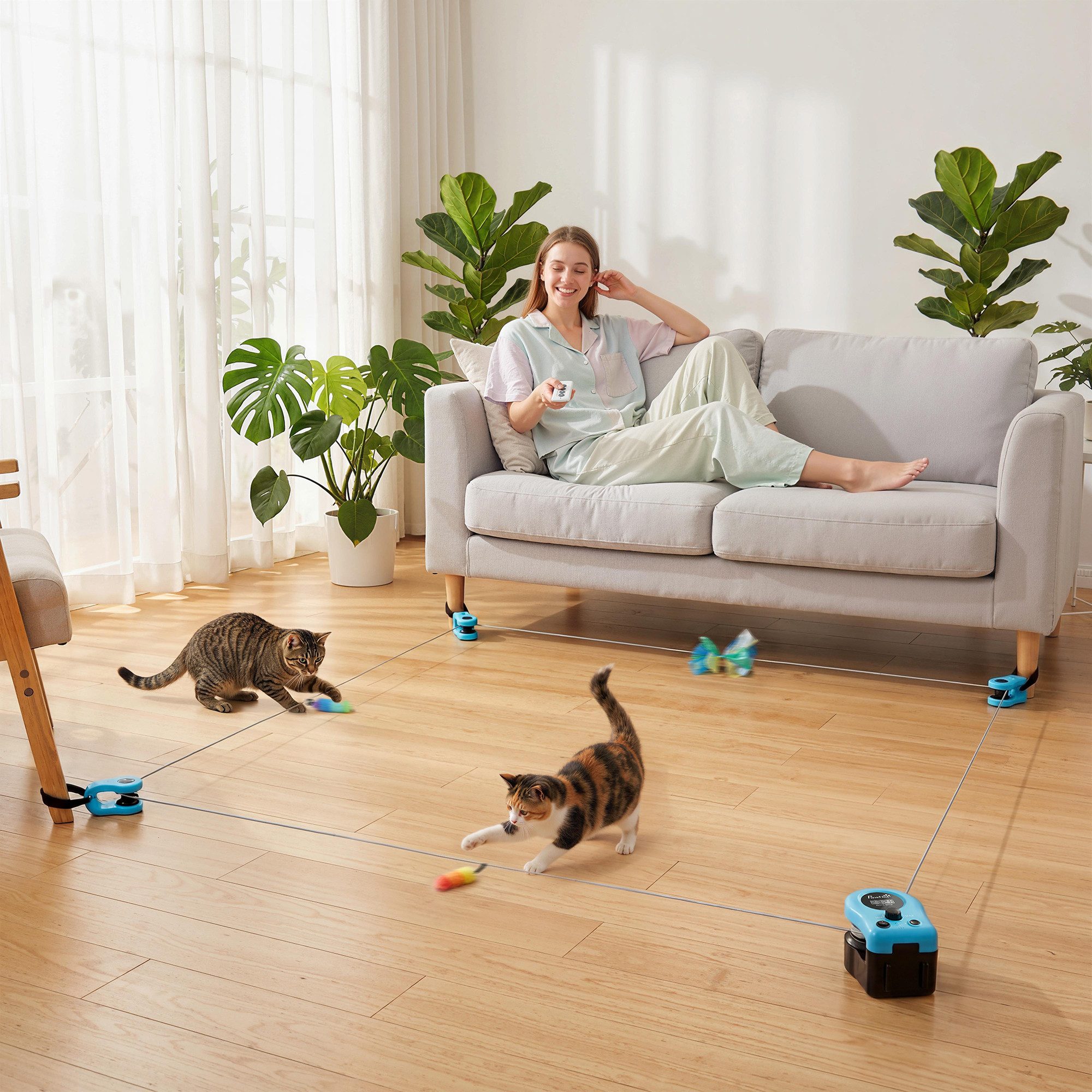 PawHut Tier-Intelligenzspielzeug Katzenspielzeug, Selbstbeschäftigung, elektrisches Jagdspielzeug, ABS, Automatisches,Ferngesteuertes Katzenlaufband (1-tlg) 14,8 x 11,7 x 10 cm Schwarz