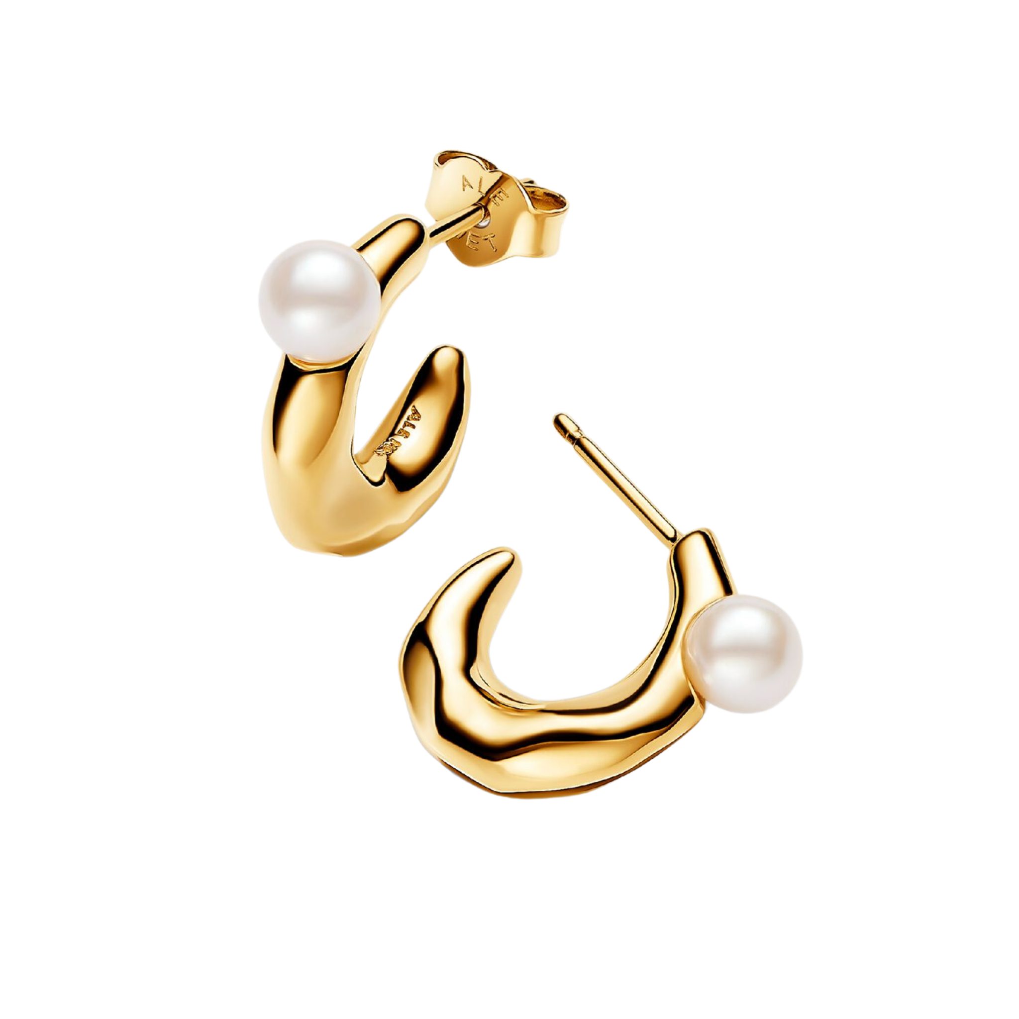 Pandora Paar Creolen 263261C01, Creolen Perle vergoldet