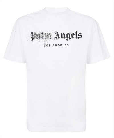 PALM ANGELS T-Shirt Rhinestone Sprayed Classic T-Shirt Weiss