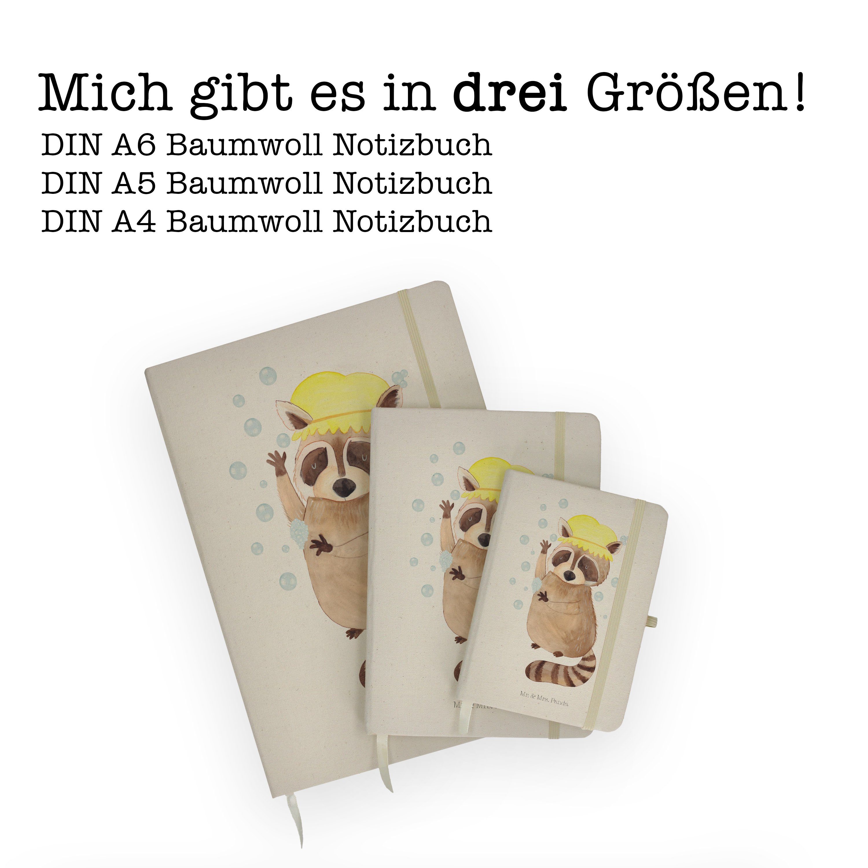 Mr. Mrs. - Panda Tiermotive, Mr. Panda waschen, lus Tagebuch, Notizbuch & & Mrs. Waschbär - Geschenk, Transparent