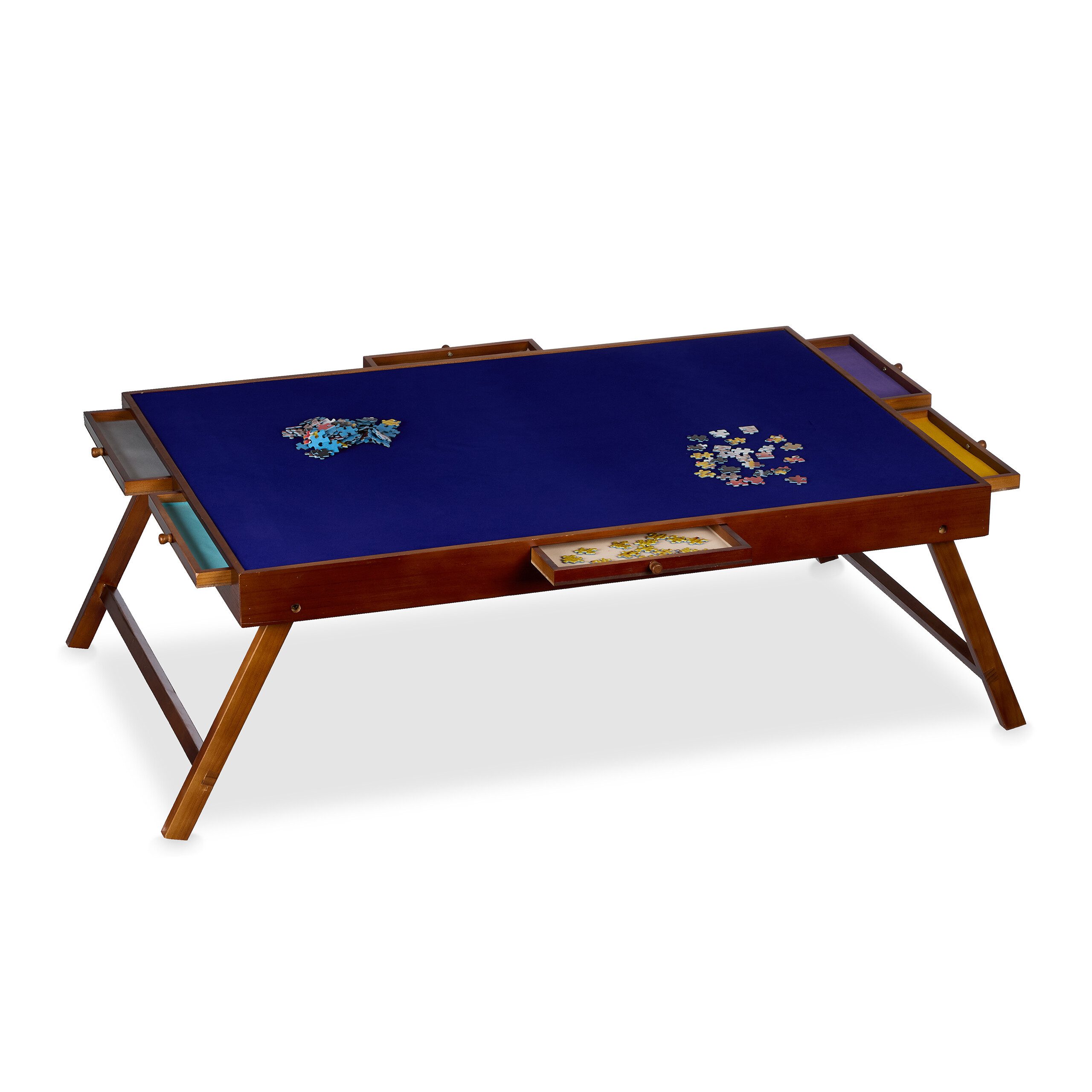 relaxdays Puzzleunterlage Puzzletisch mit 6 Schubladen, (1-tlg)