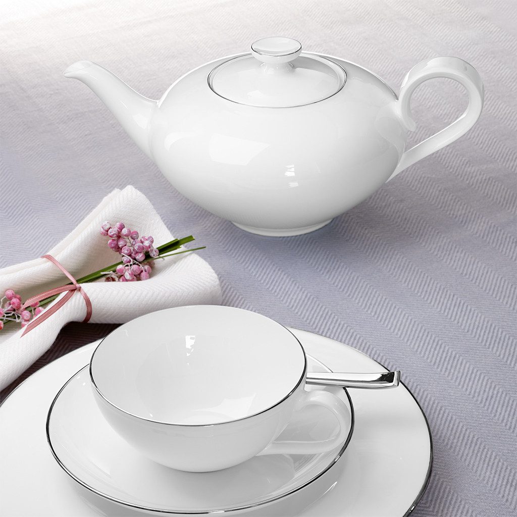 Villeroy & Boch Teekanne Anmut Teekanne 6 Pers., (1-St), Premium Bone Porcelain, 1 Stck, spülmaschinenfest