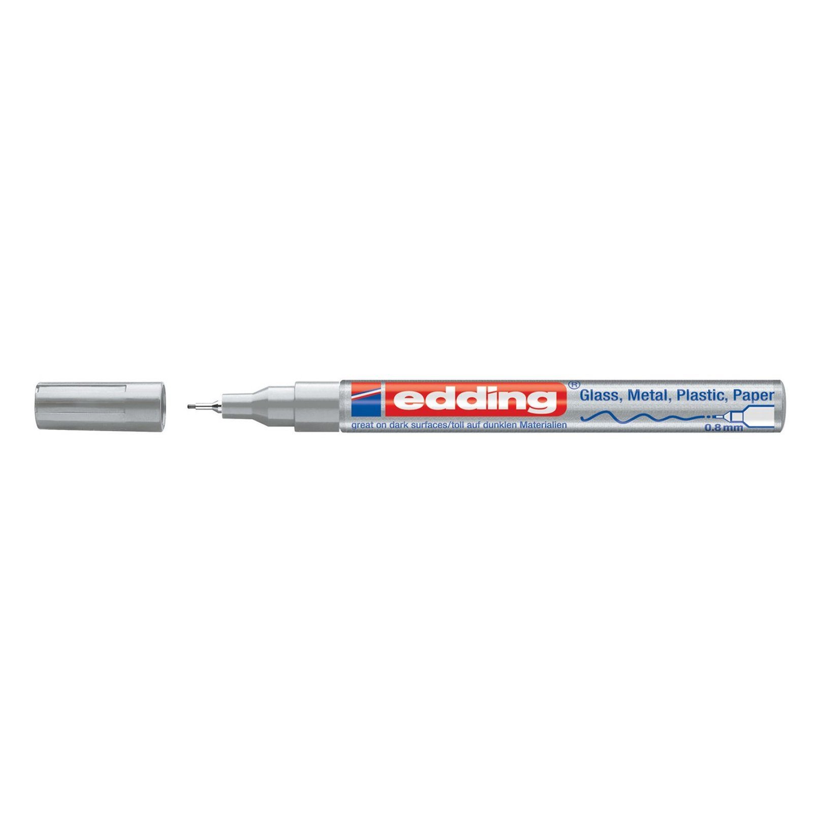 edding Marker Glanzlack-Marker edding 0,8 (Stück, 780, 1-tlg), Lackstift Permanentmarker Silber mm