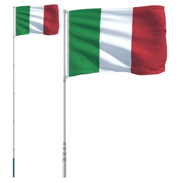 vidaXL Fahne Flagge Italiens mit Mast 5,55 m Aluminium