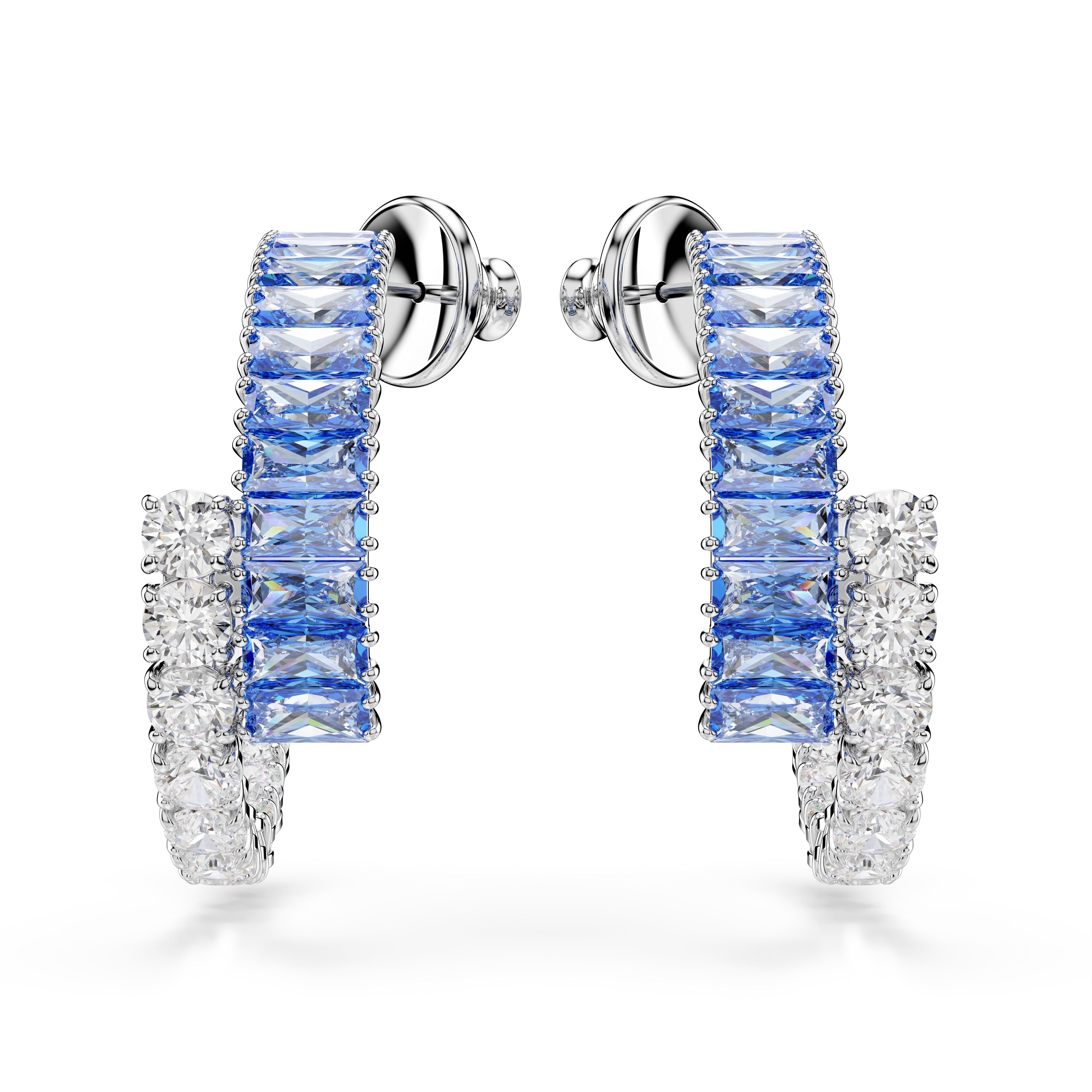 Swarovski Paar Creolen Schmuck Geschenk Matrix Ohrringe, mit Swarovski® Kristall, Swarovski® Zirkonia (synth)