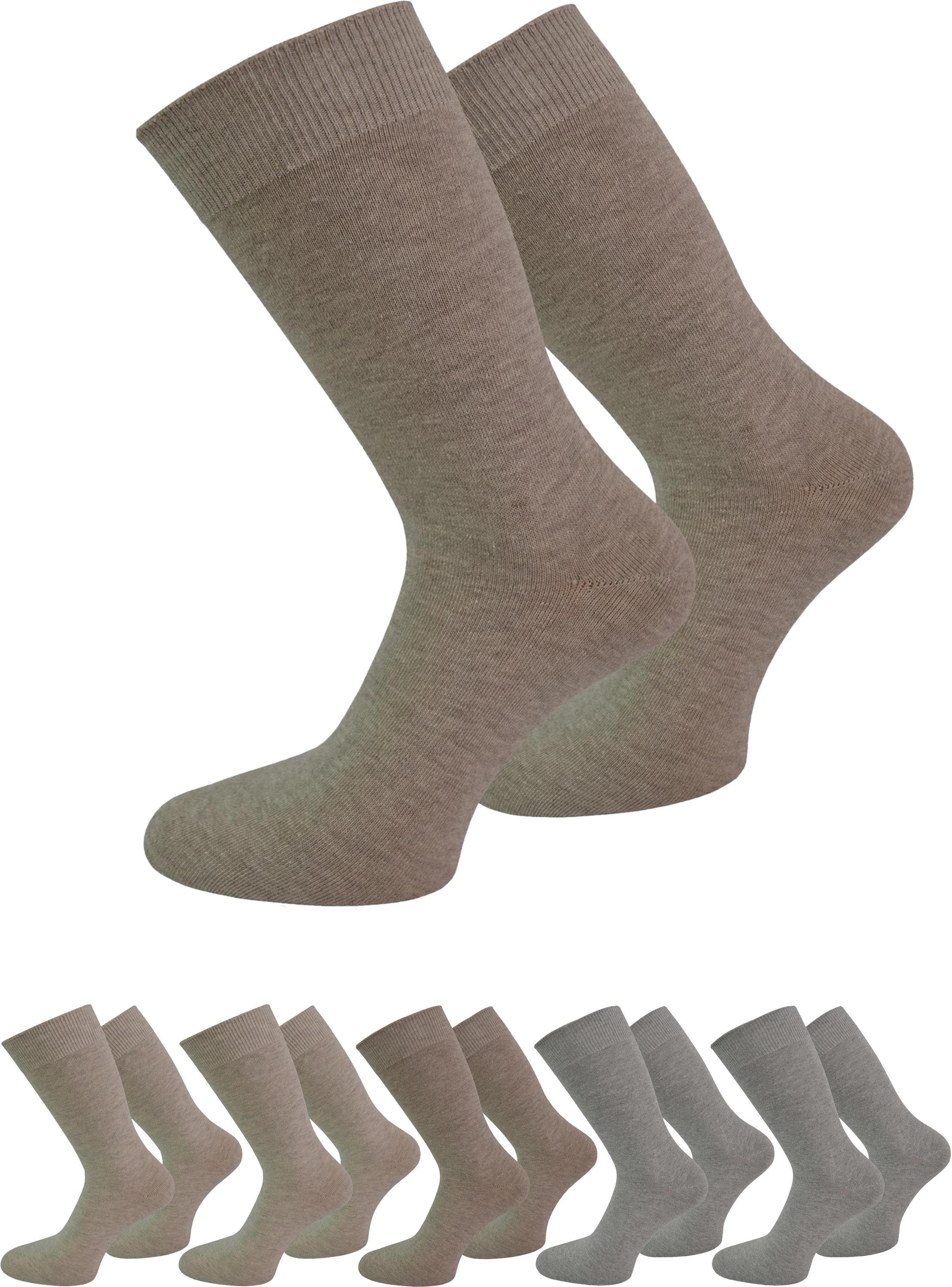 Basicsocken Paar Fußspitze normani Men sortiert handgekettelte Paar) 6 6 Hellbeige Herrensocken For (6er-Set,