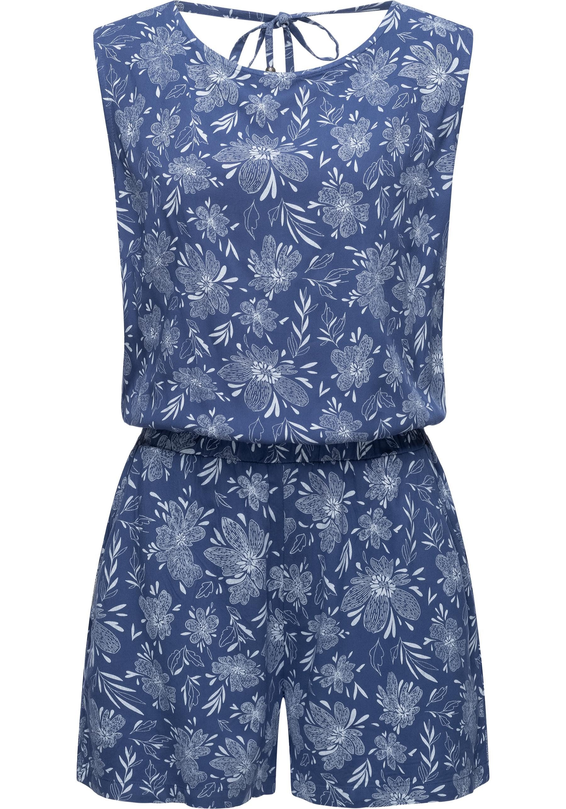 Ragwear Jumpsuit Zella schicker, kurzer Damen Overall mit floralem Print