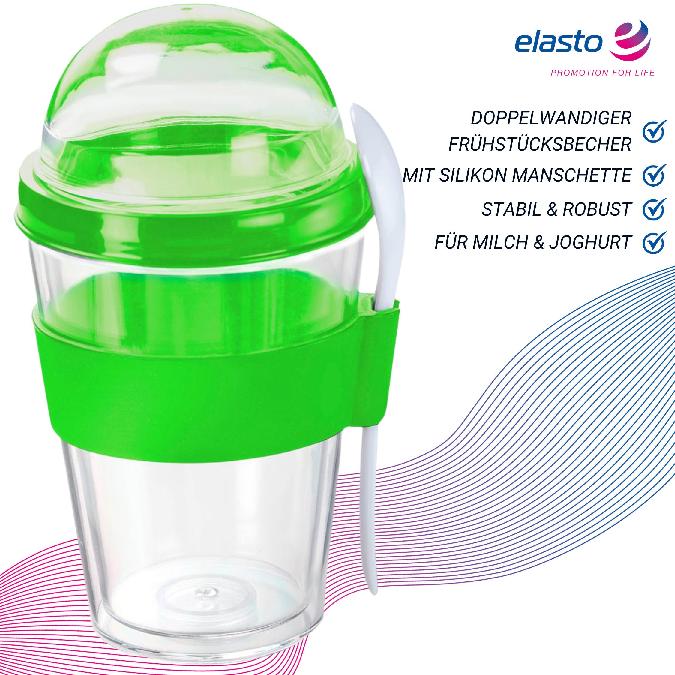 elasto Vorratsdose Müslibecher "Spoon", transparent