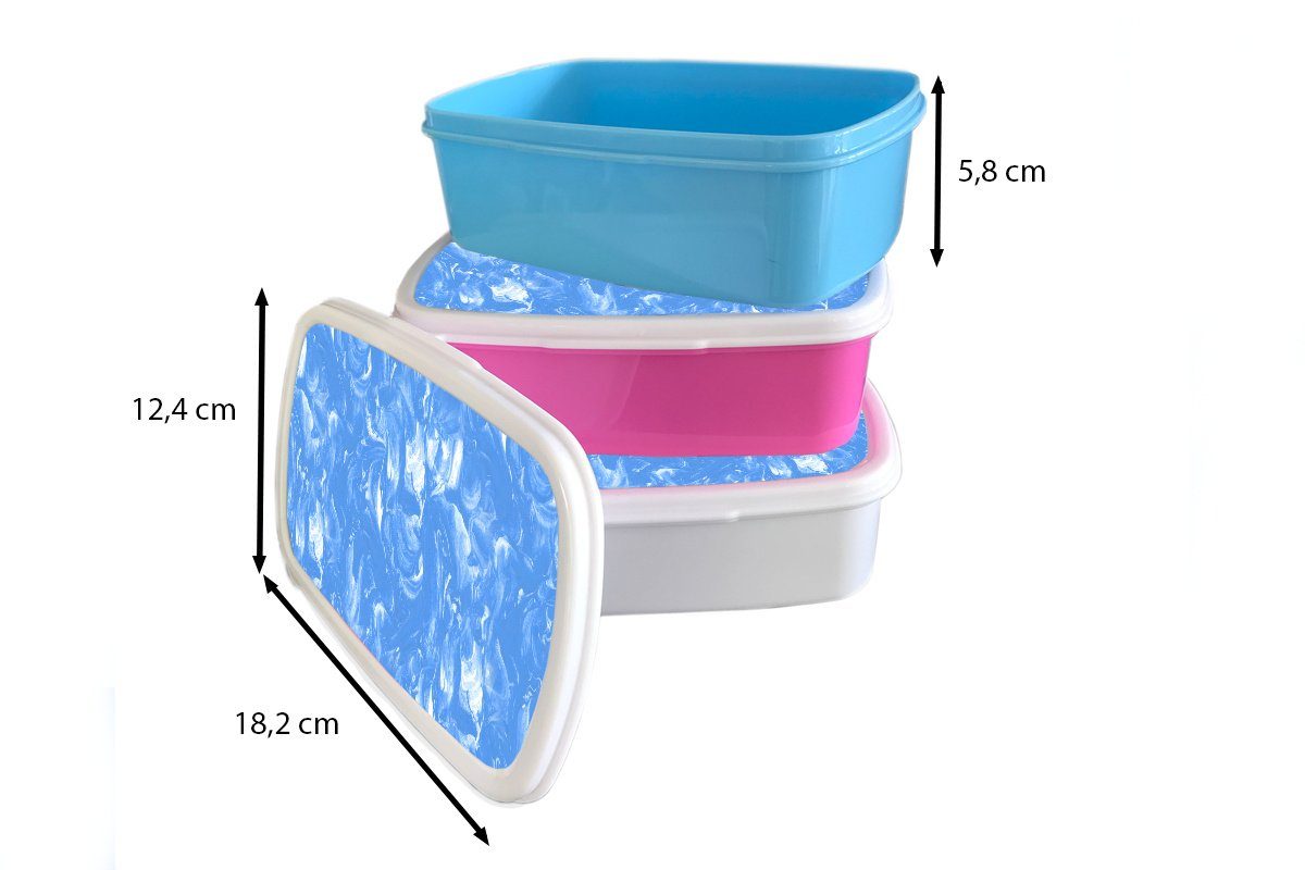 - Marmor Erwachsene, Kinder Blau für und Muster, und Lunchbox (2-tlg), - Mädchen weiß Brotbox Brotdose, Kunststoff, MuchoWow Jungs für