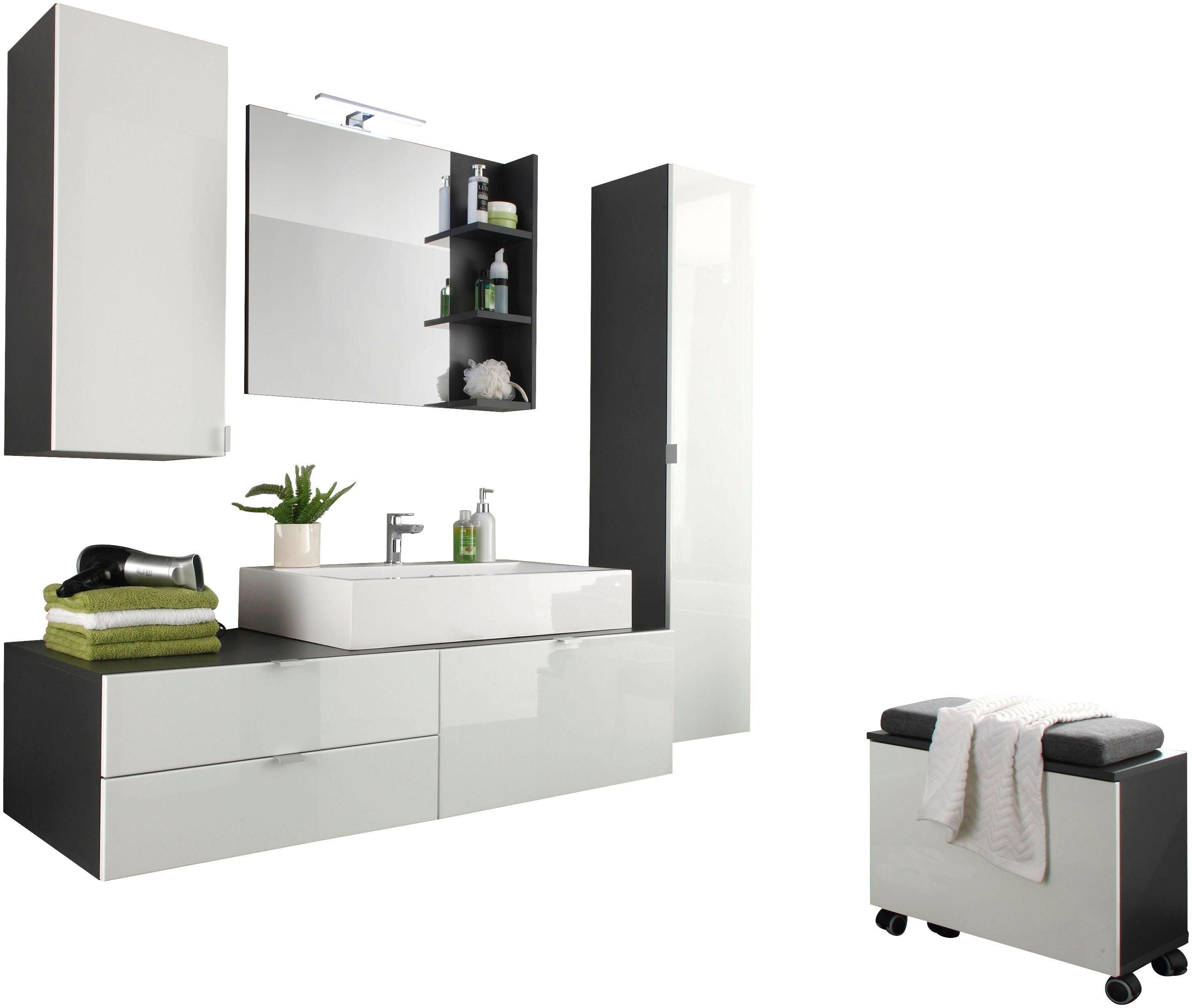 trendteam Badmöbel-Set »Beach« (4-tlg.) mit Aufsatzwaschbecken - trendteam