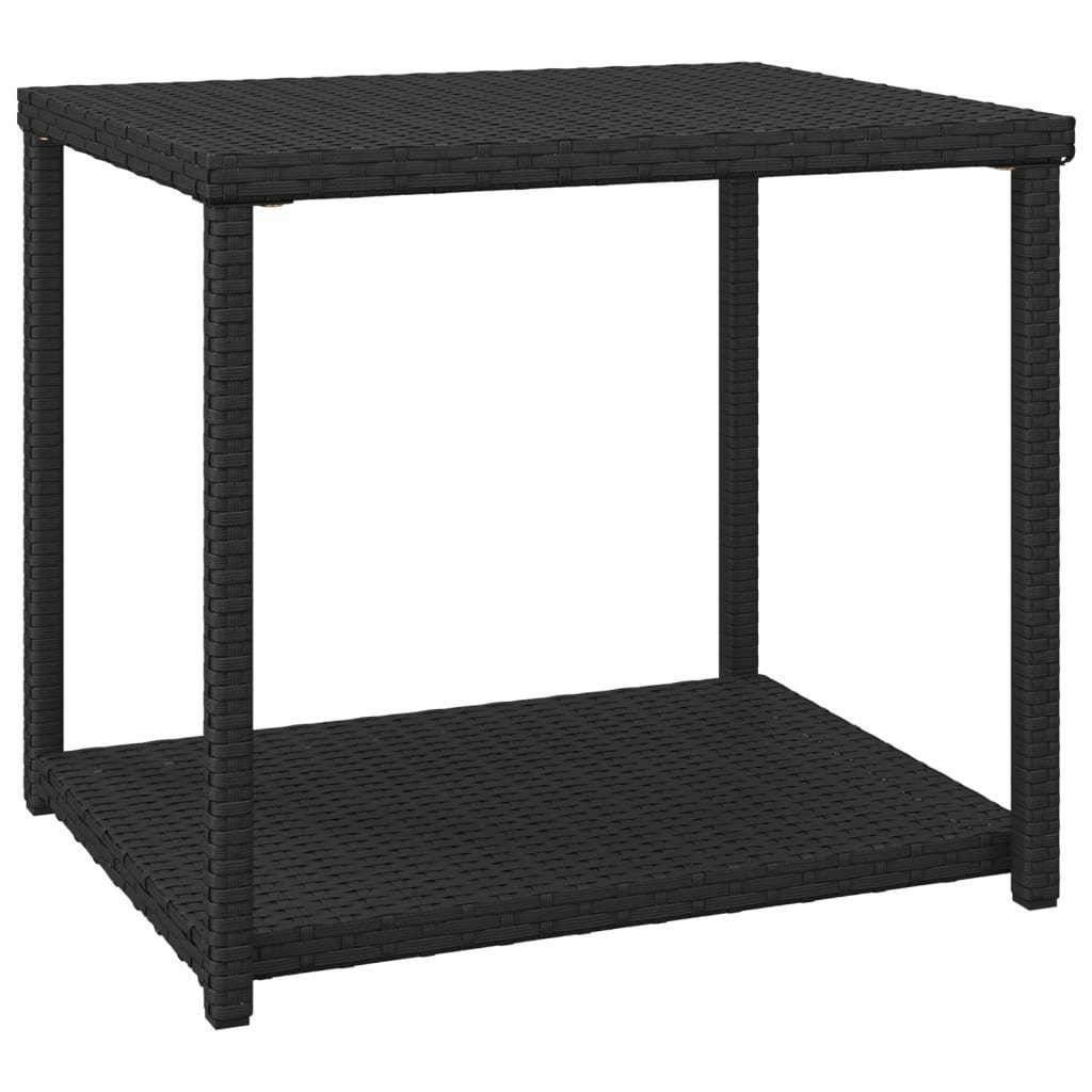 Schwarz cm Schwarz vidaXL (1-St) Poly 55x45x49 Beistelltisch Beistelltisch | Rattan Schwarz