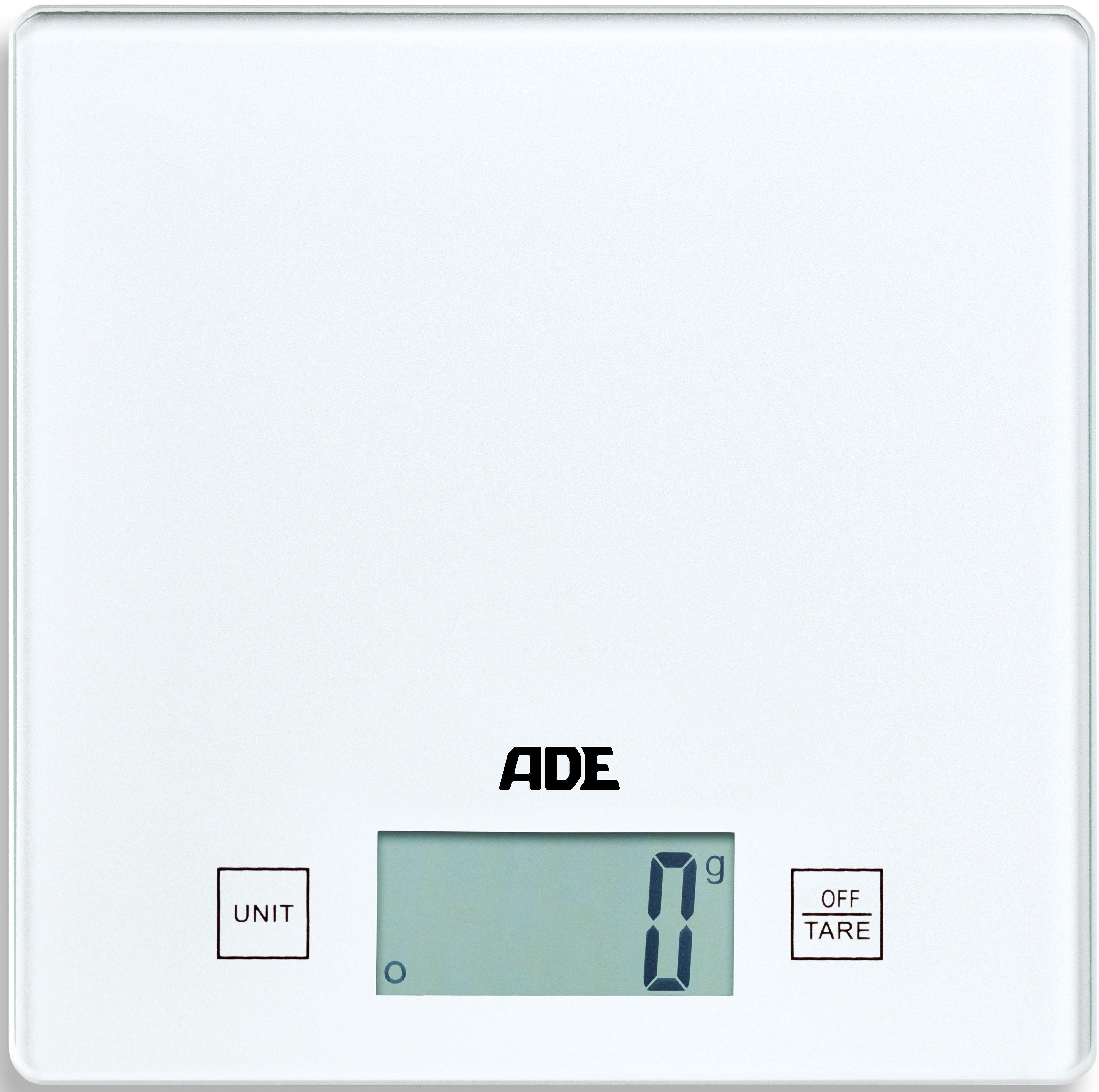 Ade KE 926 Slim Digitale Küchen-Waage Sicherheits-Glas LCD-Display Touch Tara