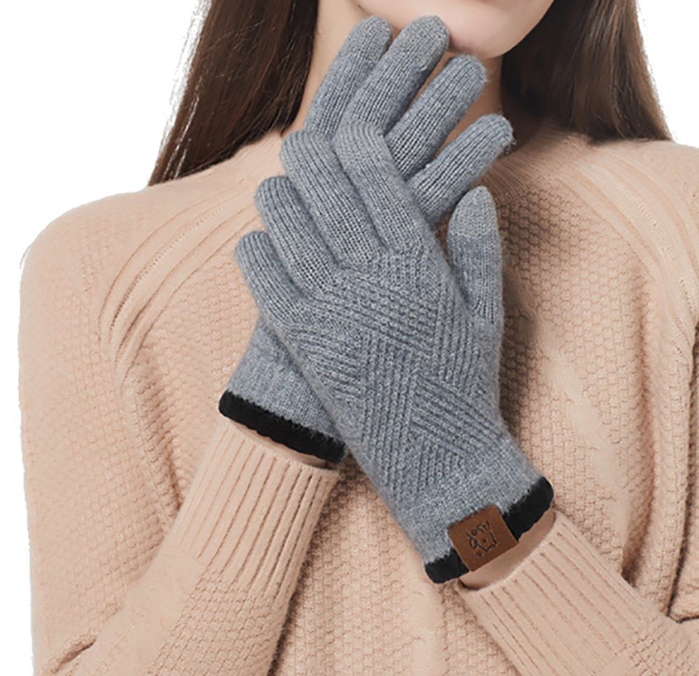UG Five warme für Winterhandschuhe Strickhandschuhe Hands Gestrickte Erwachsene L.Ru
