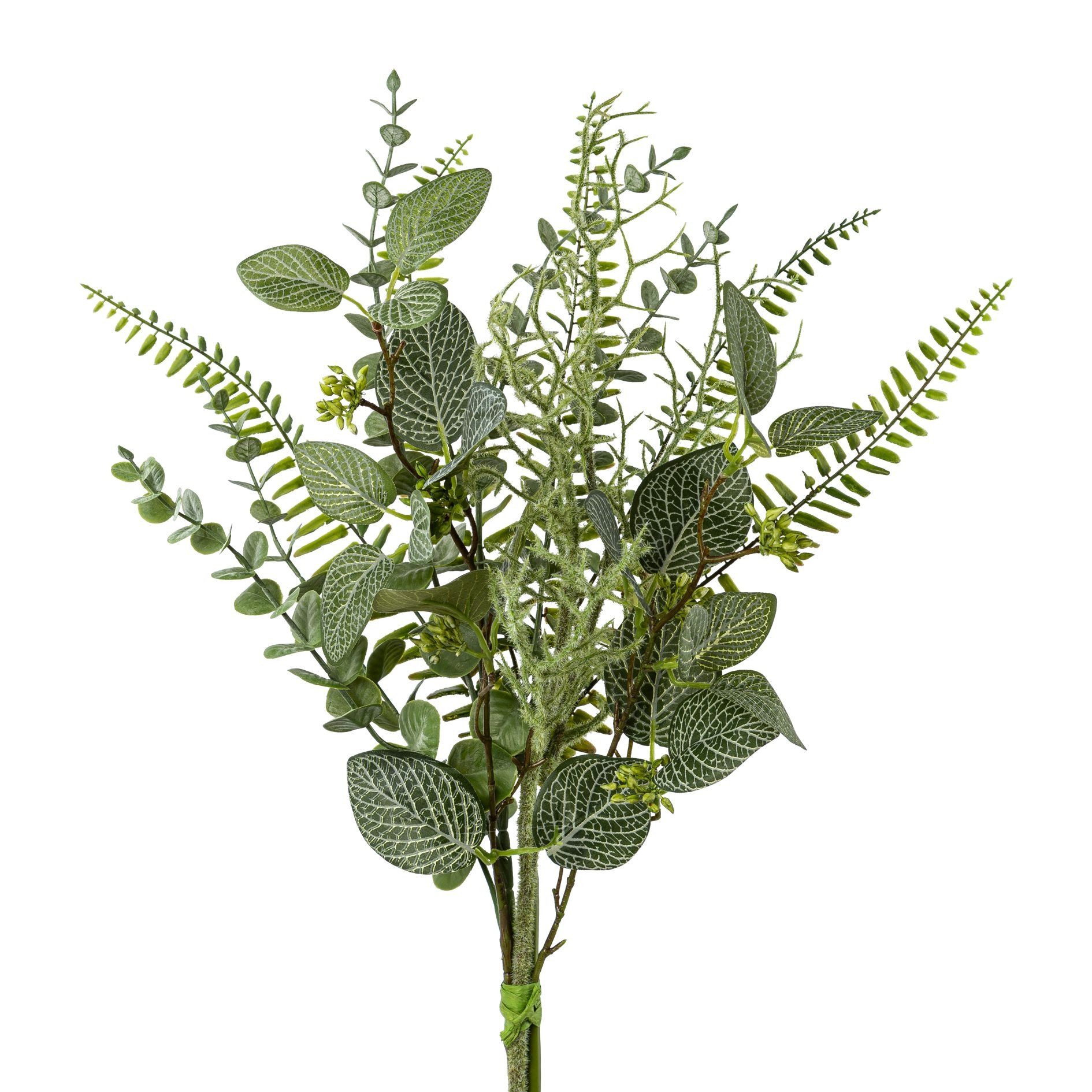 Kunstpflanze Künstliches Grünmix-Strauß. Beiwerk, Eukalyptus, Farn in grün. ca 56cm, Gasper, Höhe 56.00 cm