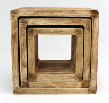 Levandeo® Standregal, 3er Set Regal-Cube 44x35cm Holzregal Holz Board Used-Design