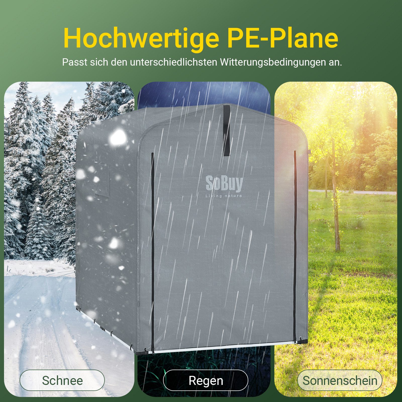 SoBuy Gerätehaus KLS11, Fahrradschuppen für Regenschutz Terrasse Motorrad Garage, Fahrradgarage Geräteschuppen Fahrradgarage, UV-Schutz Regenschutz
