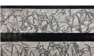 WandbilderXXL XXL-Wandbild Silver Vision 210 x 80 cm, Abstraktes Gemälde, handgemaltes Unikat
