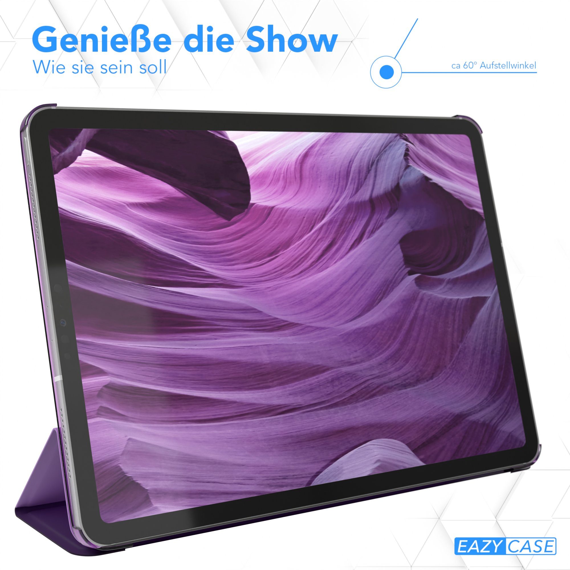 EAZY CASE Tablet-Hülle Smart Case für iPad Pro 11" 1. 2. 3. 4. Generation 11 Zoll, Tabletcover mit Stehfunktion Slim Sleep Wakeup Deckel Klappbar Violett – Bild 4 von 5