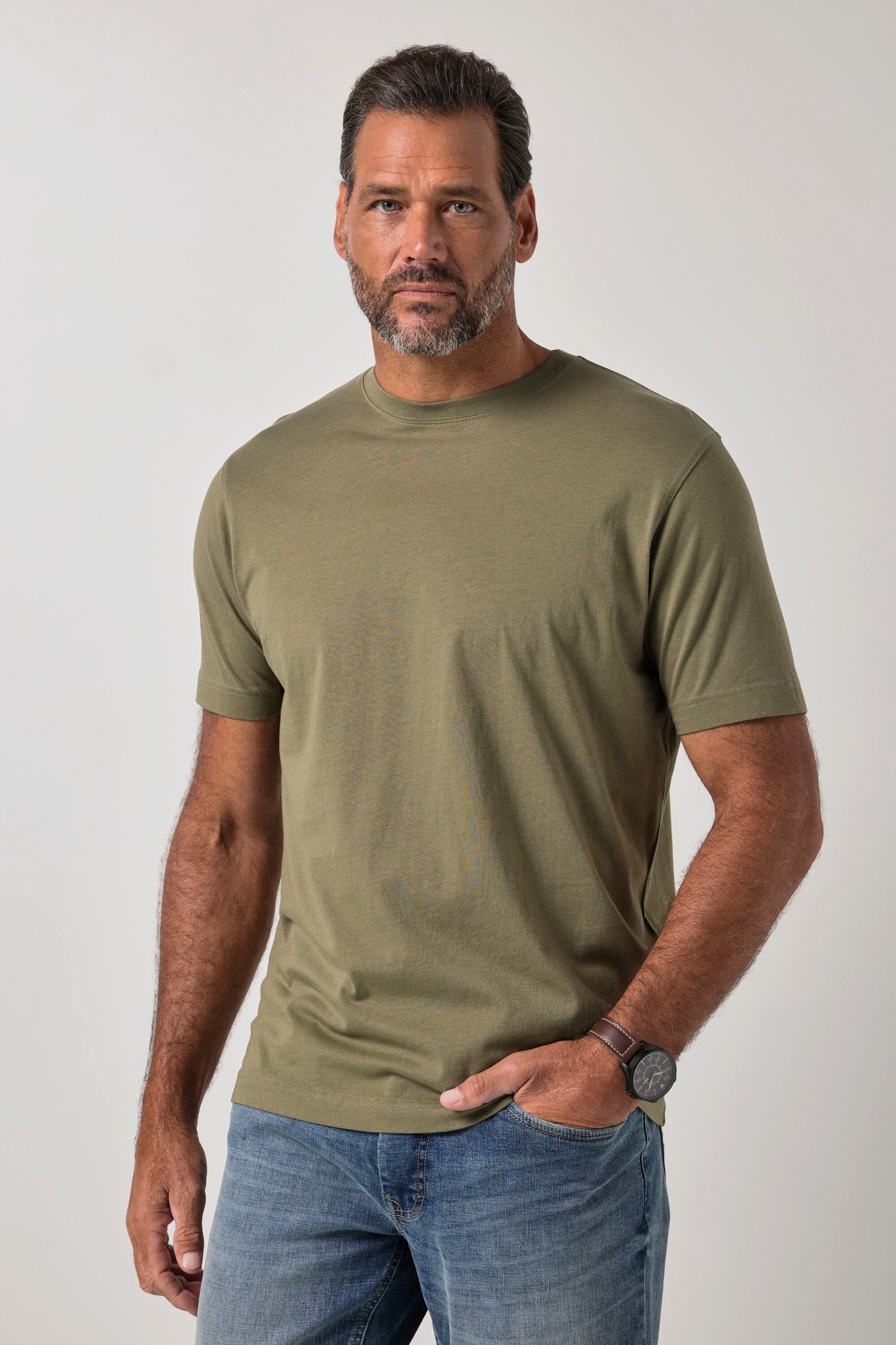 JP1880 T-Shirt T-Shirt Basic Rundhals gekämmte Baumwolle