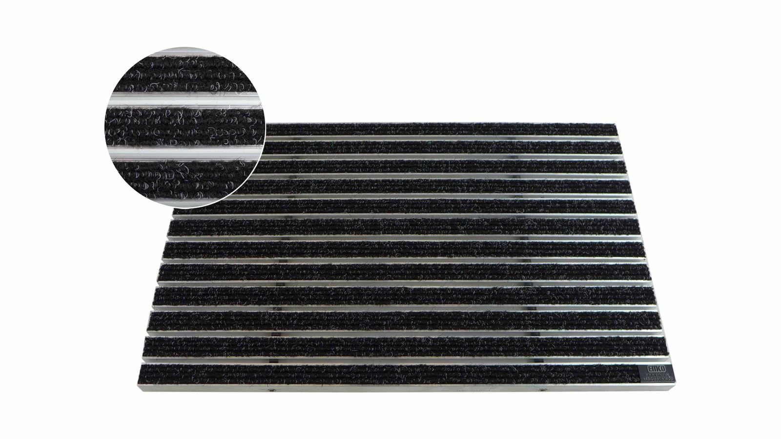 Emco Fußmatte Eingangsmatte DIPLOMAT, Rips Anthrazit, rechteckig, Höhe: 12 mm, Größe: 600x400 mm, für Innen- und überdachten Außenbereich