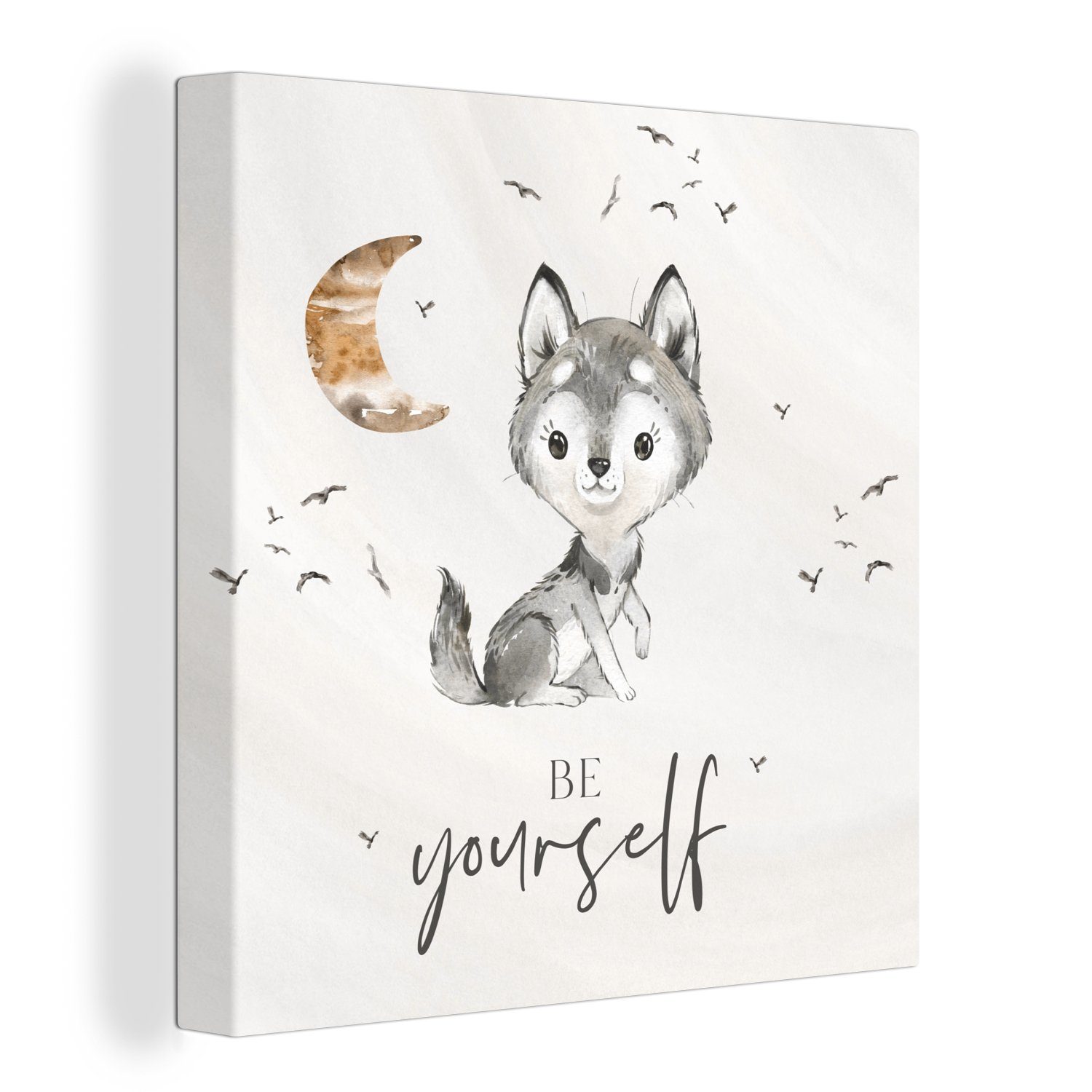OneMillionCanvasses® Leinwandbild Sprichwörter Wolf Sei du selbst