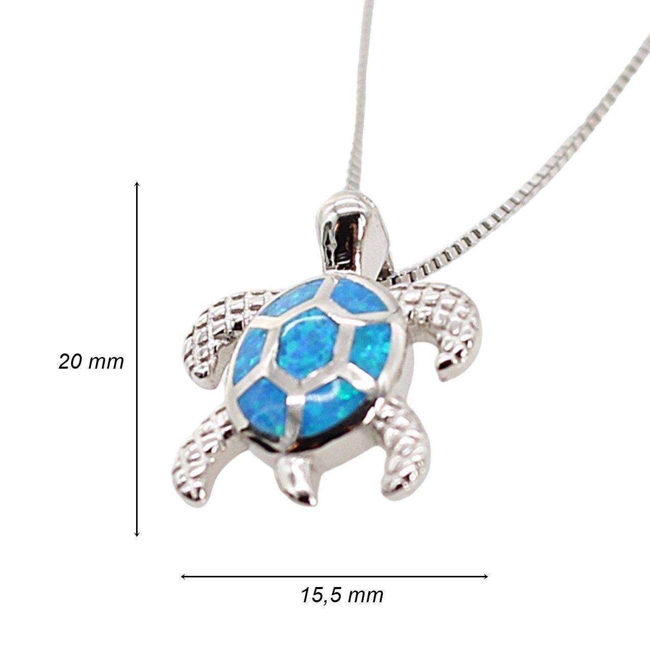 ELLAWIL Silberkette Schildkröten Anhänger Schildkröte türkisfarbenen Panzer günstig online kaufen