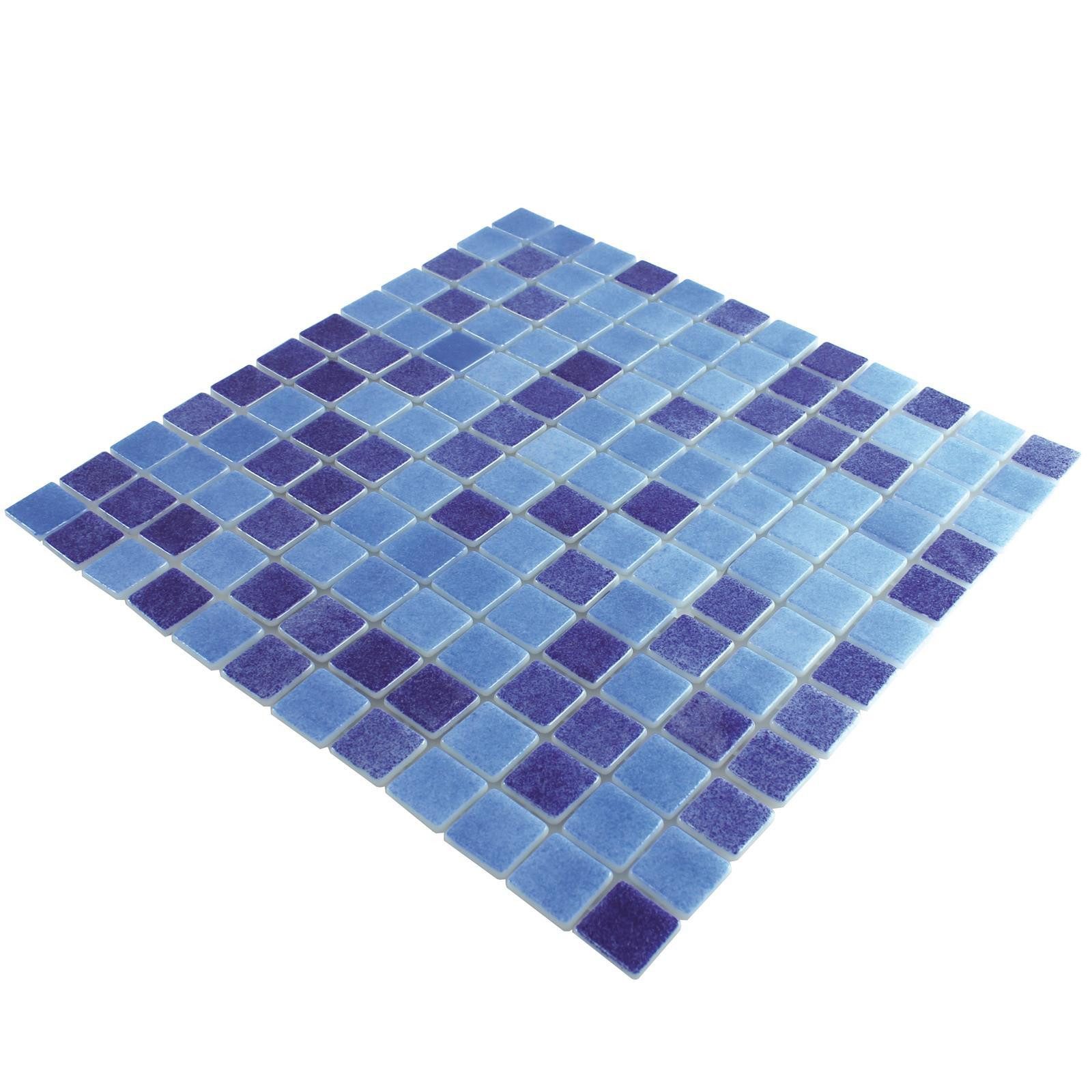 Mosafil Mosaikfliesen Glas Schwimmbad Pool Mosaik Antonio, Glas 31.600x31.600, blau, Eco Glas - Punktverklebt - Frostsicher - Wasserdicht - Wasserfest -