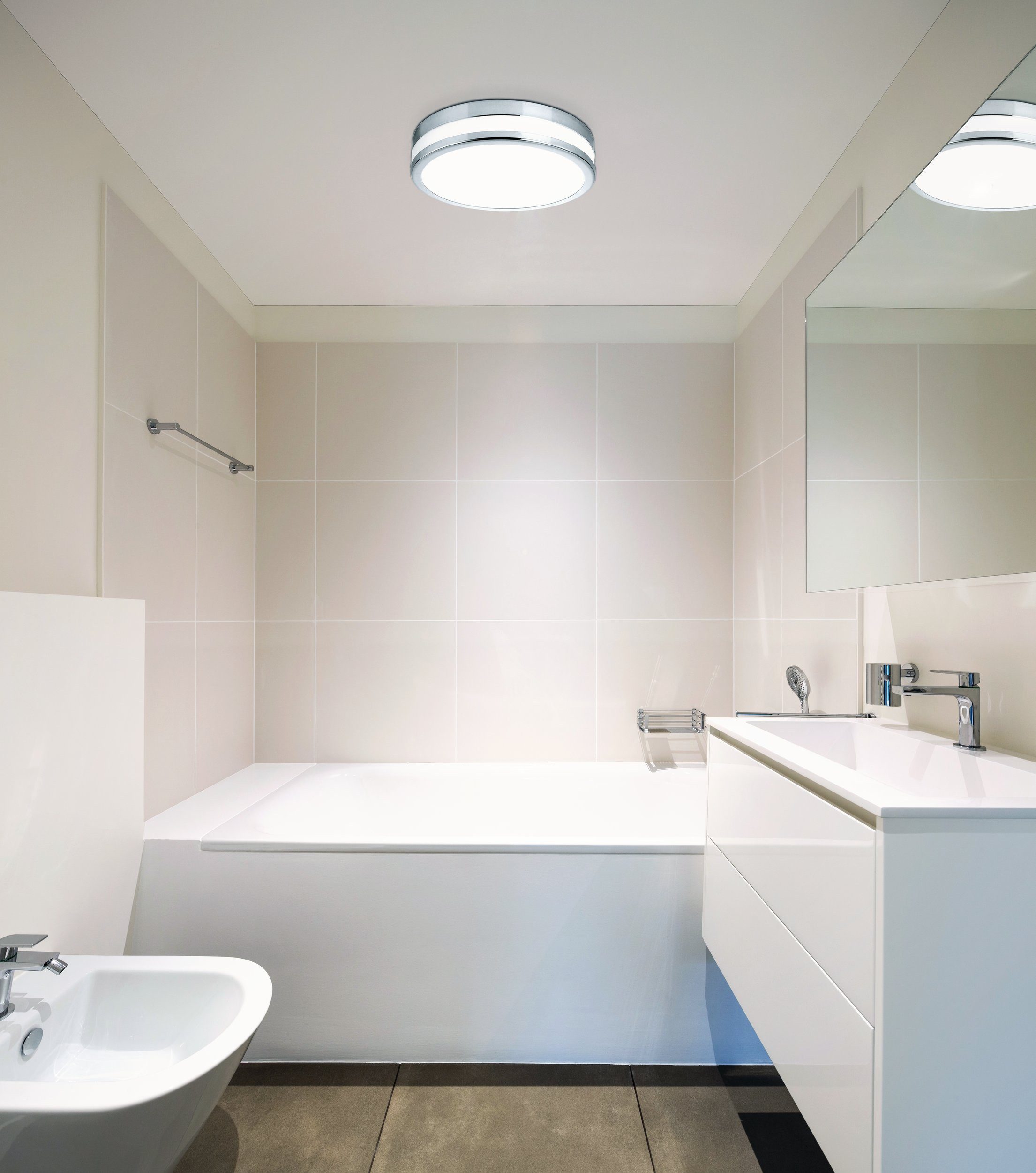 EGLO LED Deckenleuchte Led palermo, Leuchtmittel inklusive, Wand-/Deckenleuchte - H7,5 x Ø30 cm - chrom - 3X5,7W inkl.