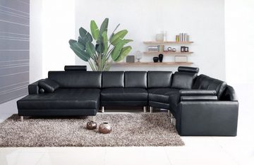 JVmoebel Ecksofa Schwarz Ecksofa U-Form Luxus Stil Modern Wohnzimmer Sofa SOFORT, 1 Teile, Made in Europa