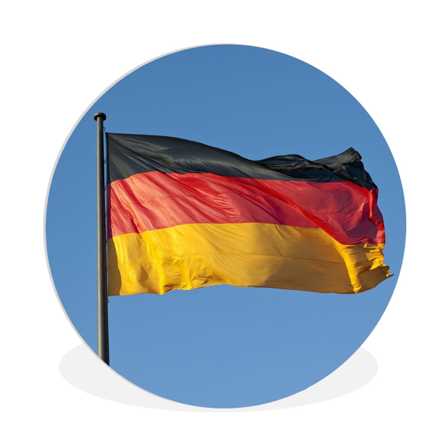 MuchoWow Gemälde Foto der deutschen Flagge, (1 St), Kreis Wanddekoration Forex, Rundes Wandbild, Wohnzimmer, 30x30 cm