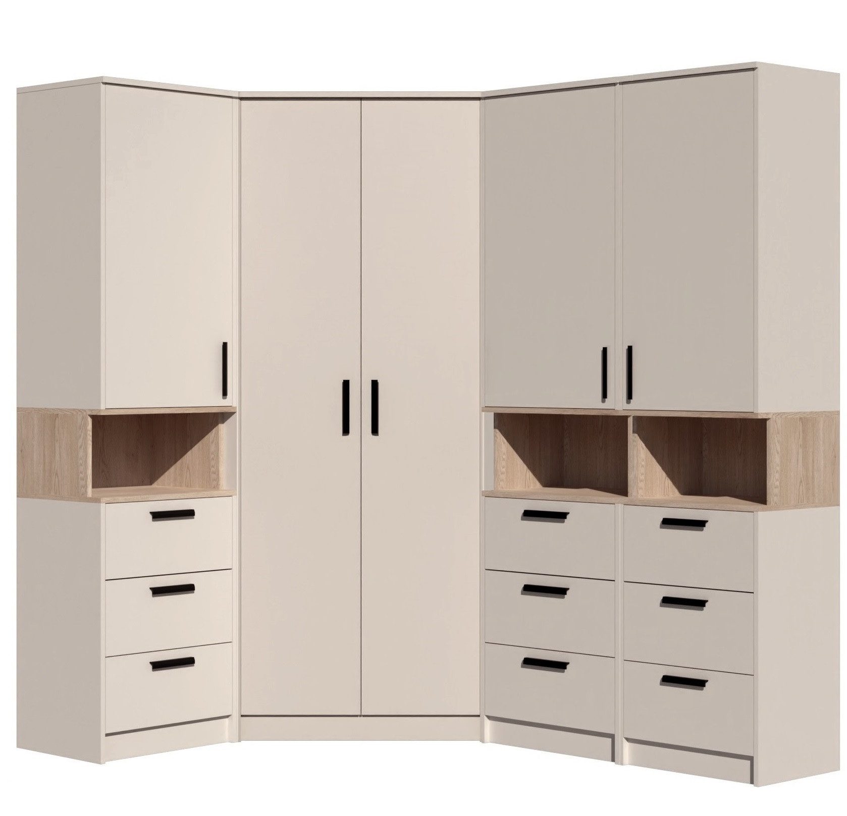 Marmex Möbel Garderoben-Set Grant Set 42 Mehrzweckschrank-Set Schlafzimmer-Set, (4-St), Schranktüren mit Soft-Close-Funktion