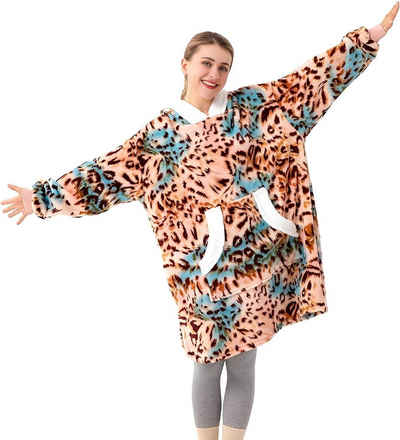 Diyarts Kapuzenpullover (Flanell Hoodie, Übergröße Pullover) Sweatshirt Decke, Kuschelpullover Für Damen Herren