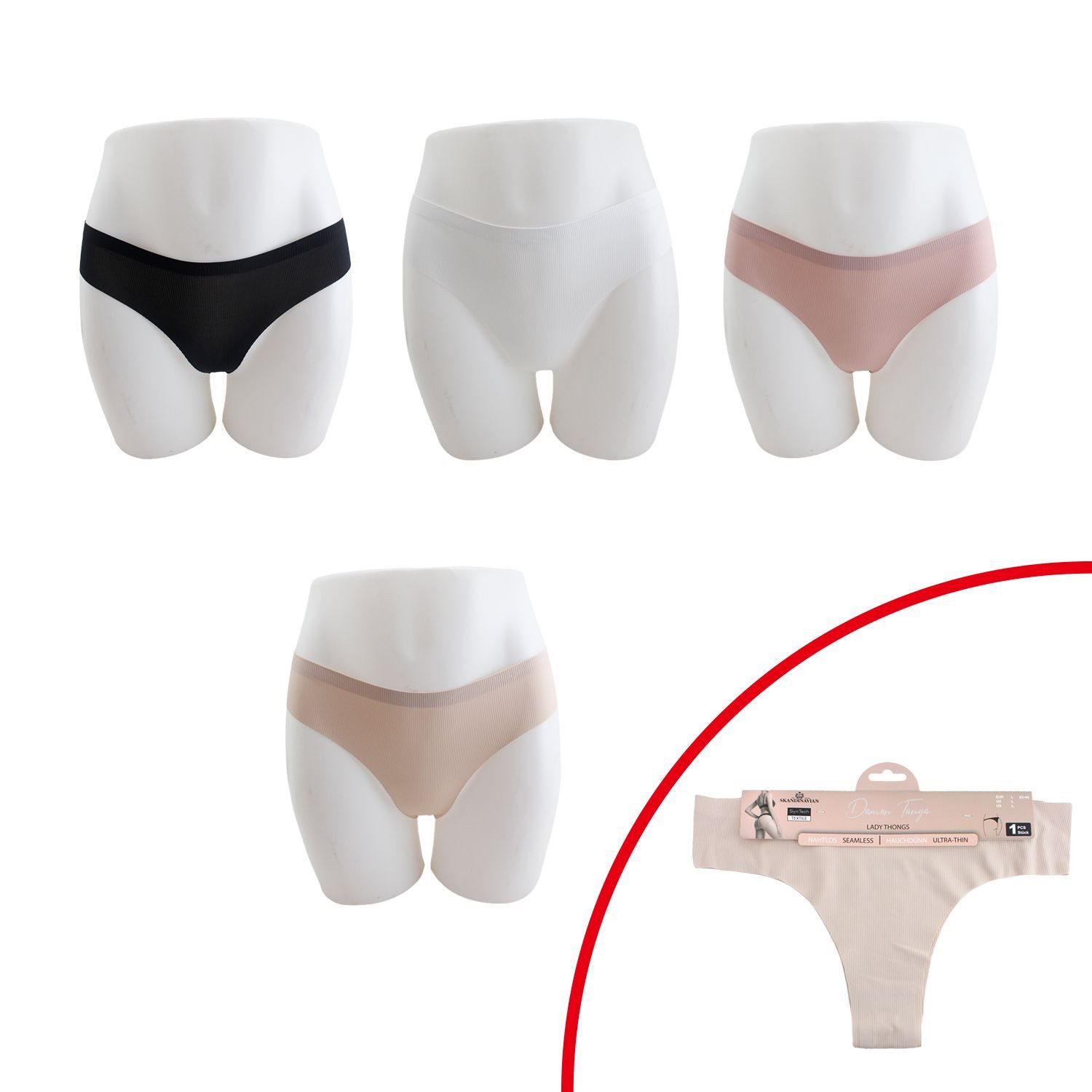 VewoTex Tanga Sommer Damen Slips Nahtlos » gerippter Tanga » unsichtbare Unterwäsche (Einzeln, 1-St., Kein Set) Rippstoff » Wäsche & Loungewear » hauchdünn & ohne sichtbare Abdrücke