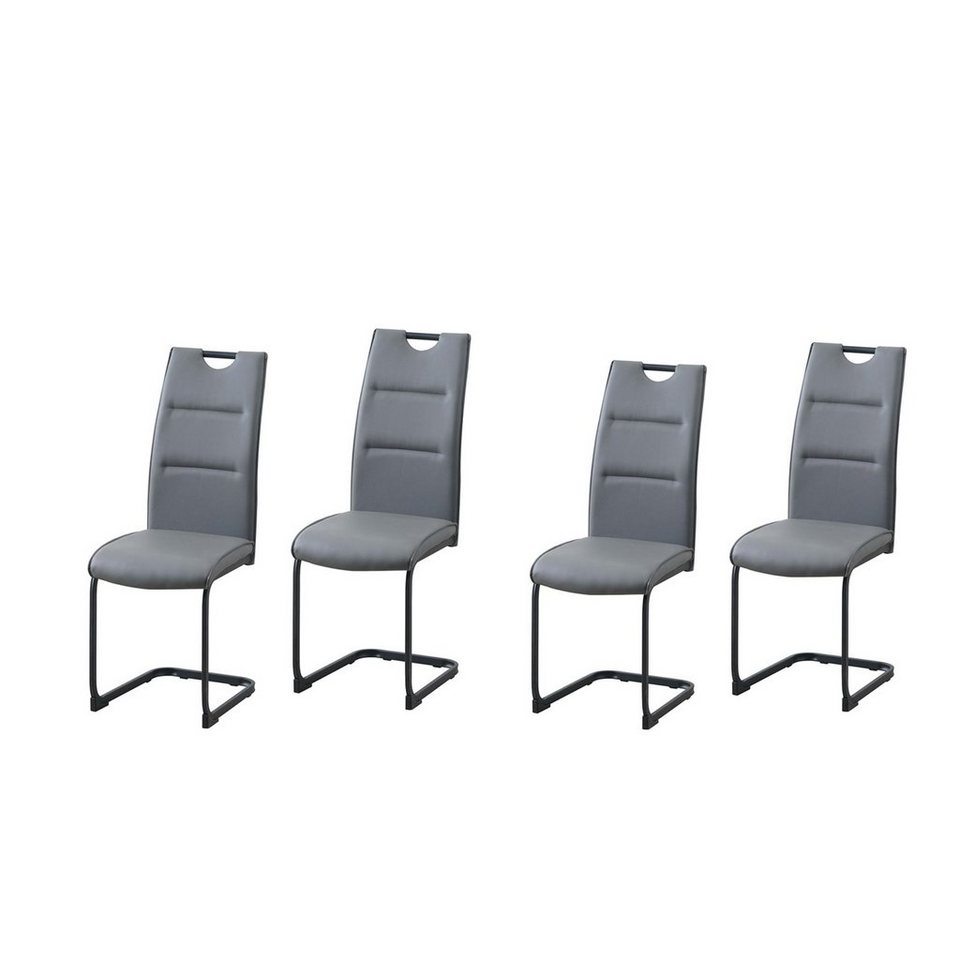 HTI-Line Freischwinger »Schwingstuhl 4er Set PU grau DannyP