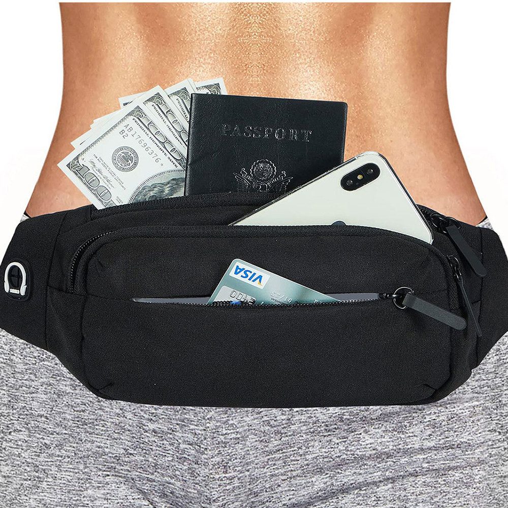 Coonoor Laufgürtel Laufgürtel für Handy, Sportgürtel Lauftasche.Ultraleichte Hüfttasche für Joggen, Fitness, Damen und Herren – Bild 3 von 5