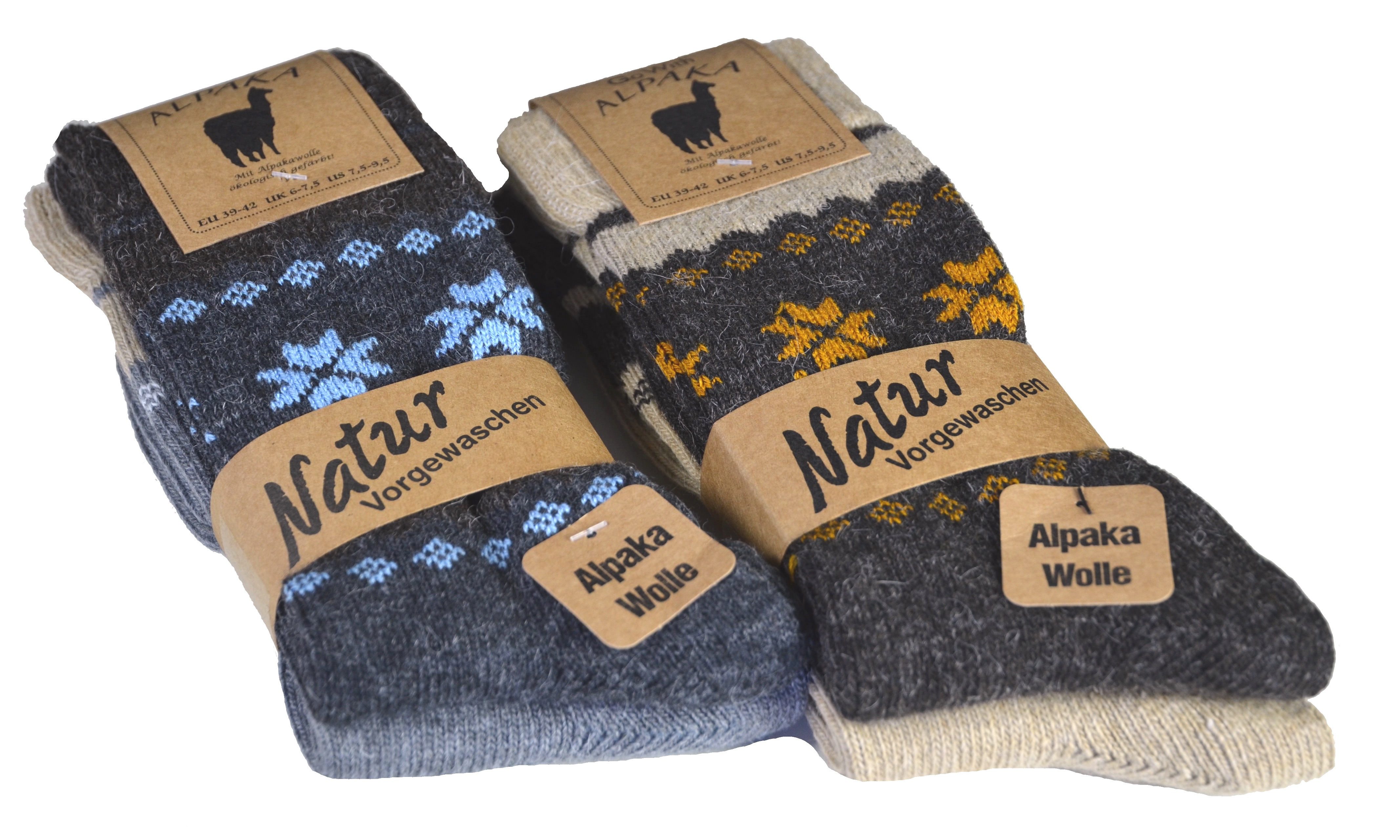 Cocain underwear Skisocken Alpaka Socken Herren Damen farbig warme Woll-Socke Wolle Thermo bunt (4-Paar) Alpaka Wollsocken für Männer und Frauen
