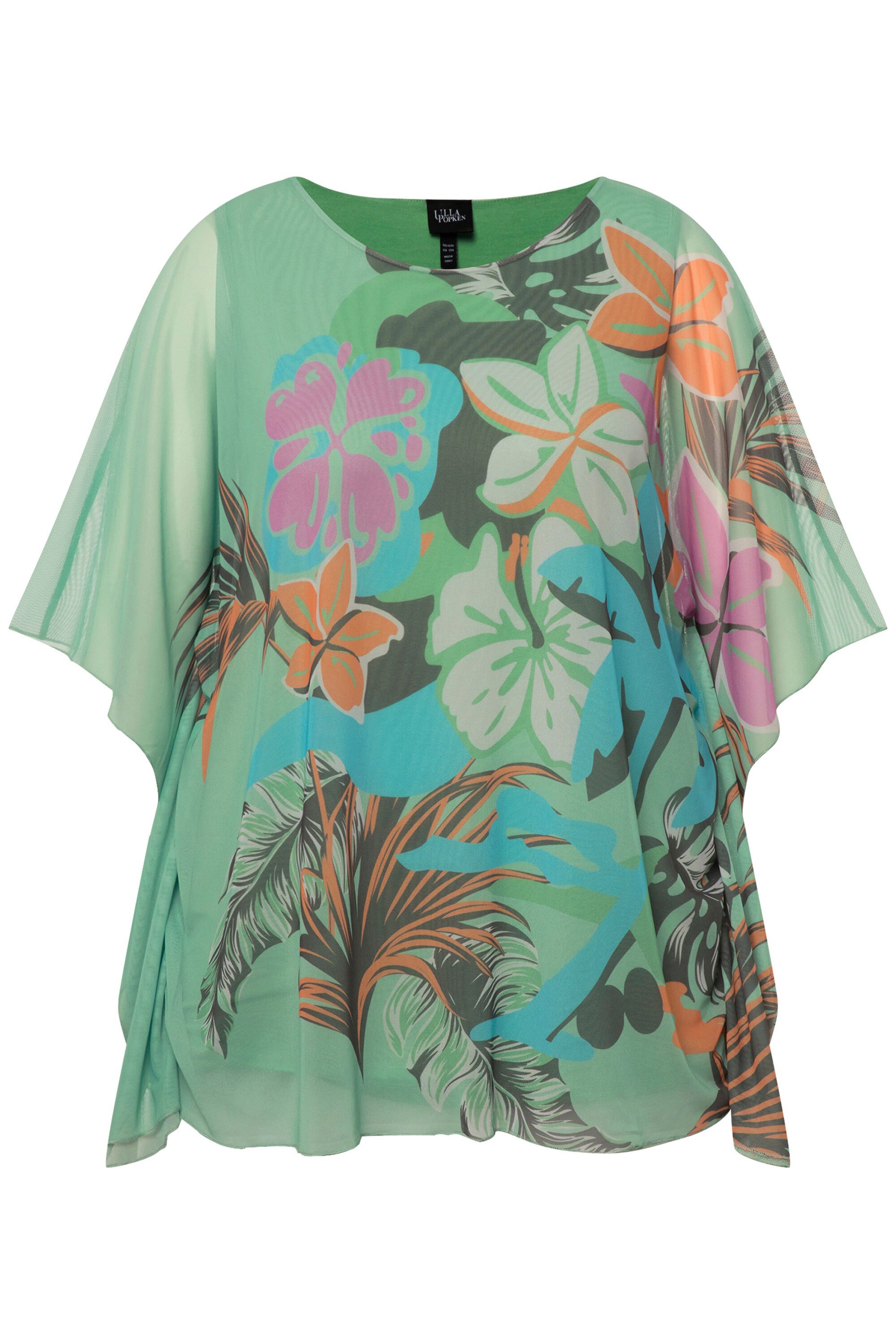 Ulla Popken Longbluse Bluse Blüten doppellagig günstig online kaufen
