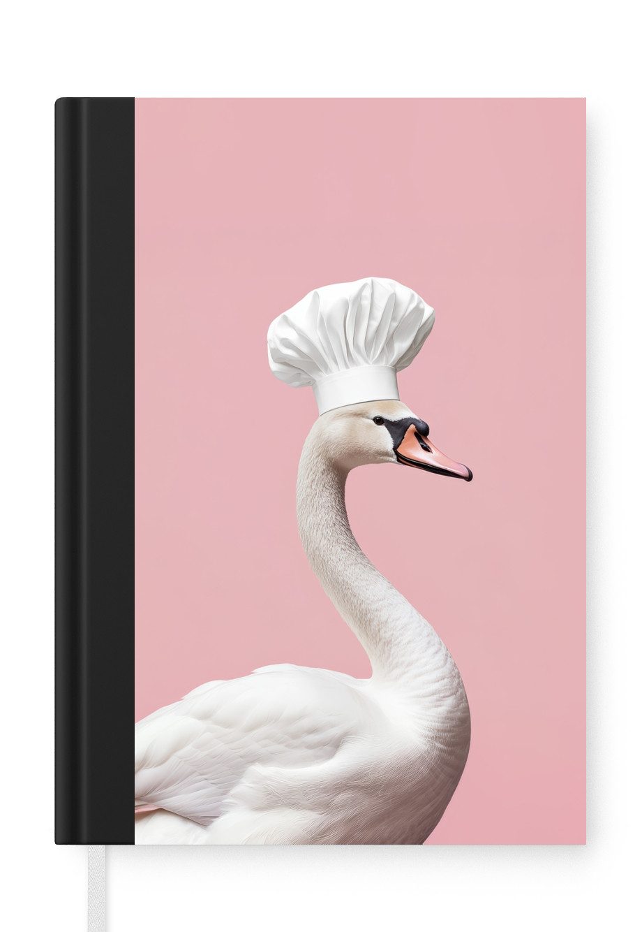 MuchoWow Notizbuch Schwan - Kochmütze - Schön - Klassisch, Notebook, Notizblock a5, Tagebuch, Journal Liniert