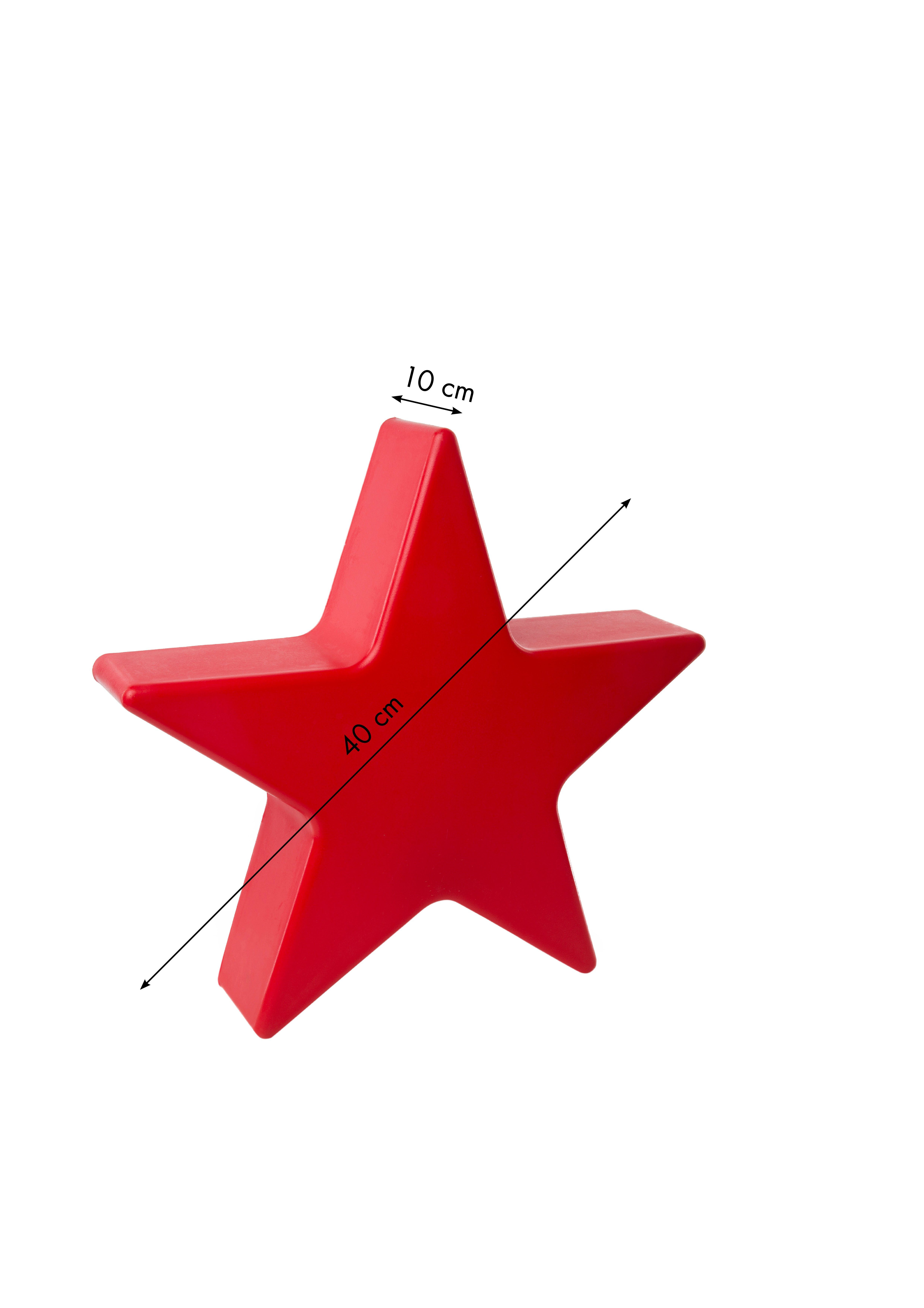 Star, Shining In- LED Outdoor LED rot design LED wechselbar, Stern 40 cm Red WW, für und seasons 8