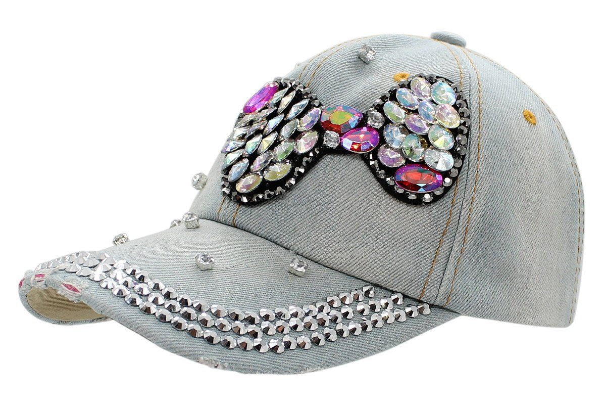 dy_mode Baseball Cap Baseball K202-Vintage Glitzer Mütze mit One Sommer Cap Size Schirmmütze Damen Kappe