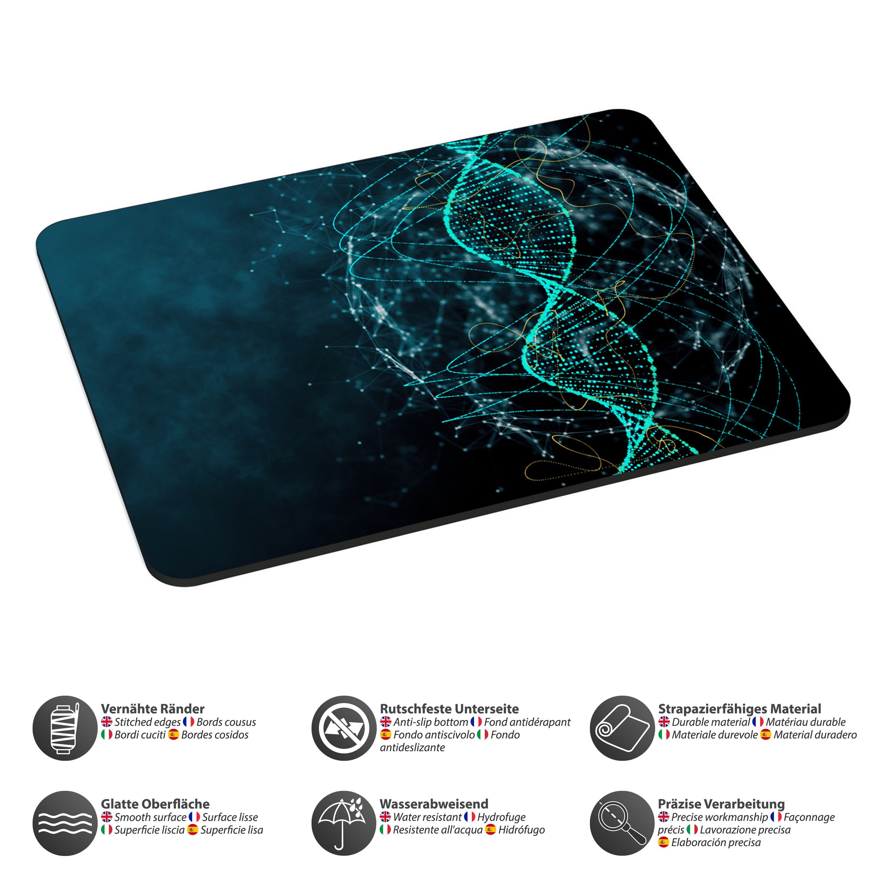 PEDEA Gaming Mauspad 22 cm x 18 cm mit Motiv (Größe L), mit vernähten Rändern und Rutschfester Unterseite – Bild 3 von 4