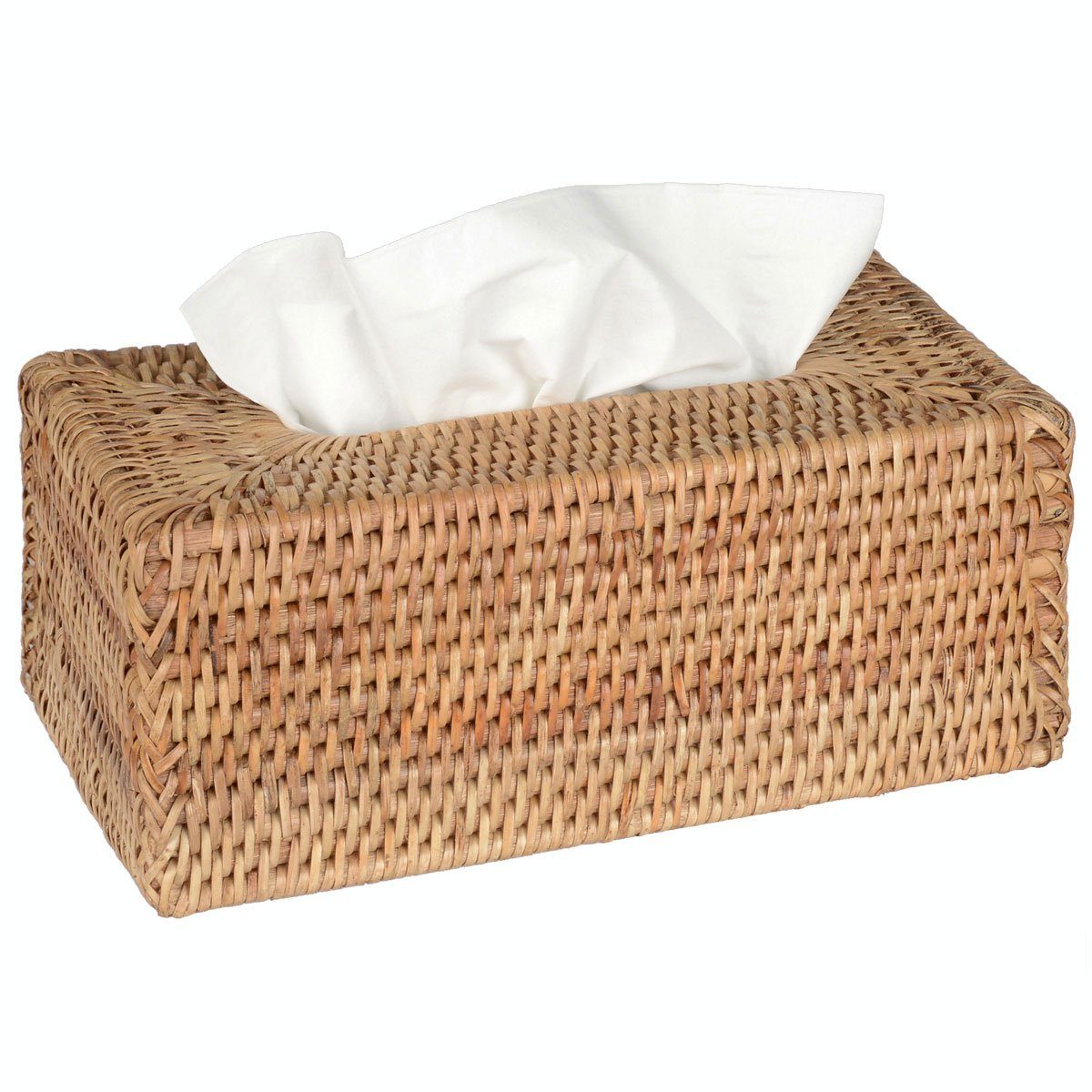 fiolini Papiertuchbox Rechteckig 26 x 14 x 10 cm, aus gewebtem Rattan, handgefertigt – Bild 2 von 2