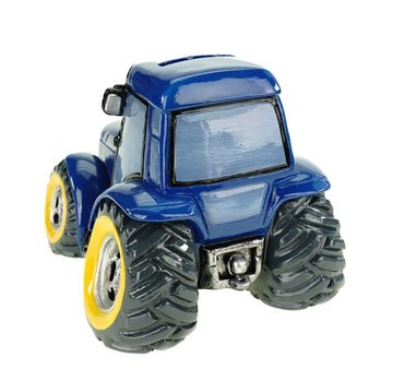 Kremers Schatzkiste Spardose Große Spardose Traktor blau Deko Sparschwein Figur Bauer Bauernhof