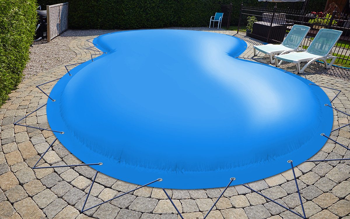 Pool-Abdeckplane Aufblasbare achtform Poolabdeckung Poolplane