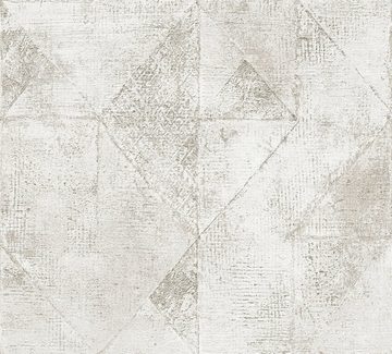 A.S. Création Vliestapete Metallic Grafik, geprägt, leicht glänzend, (1 St), Grafiktapete mit Metalliceffekt Strukturiert