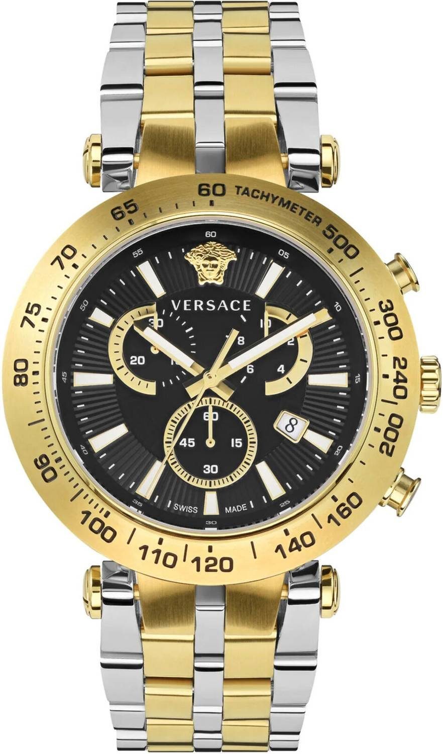 Versace Chronograph BOLD CHRONO, Das Gehäuse ist aus Edelstahl und der  Durchmesser ist ca. 46